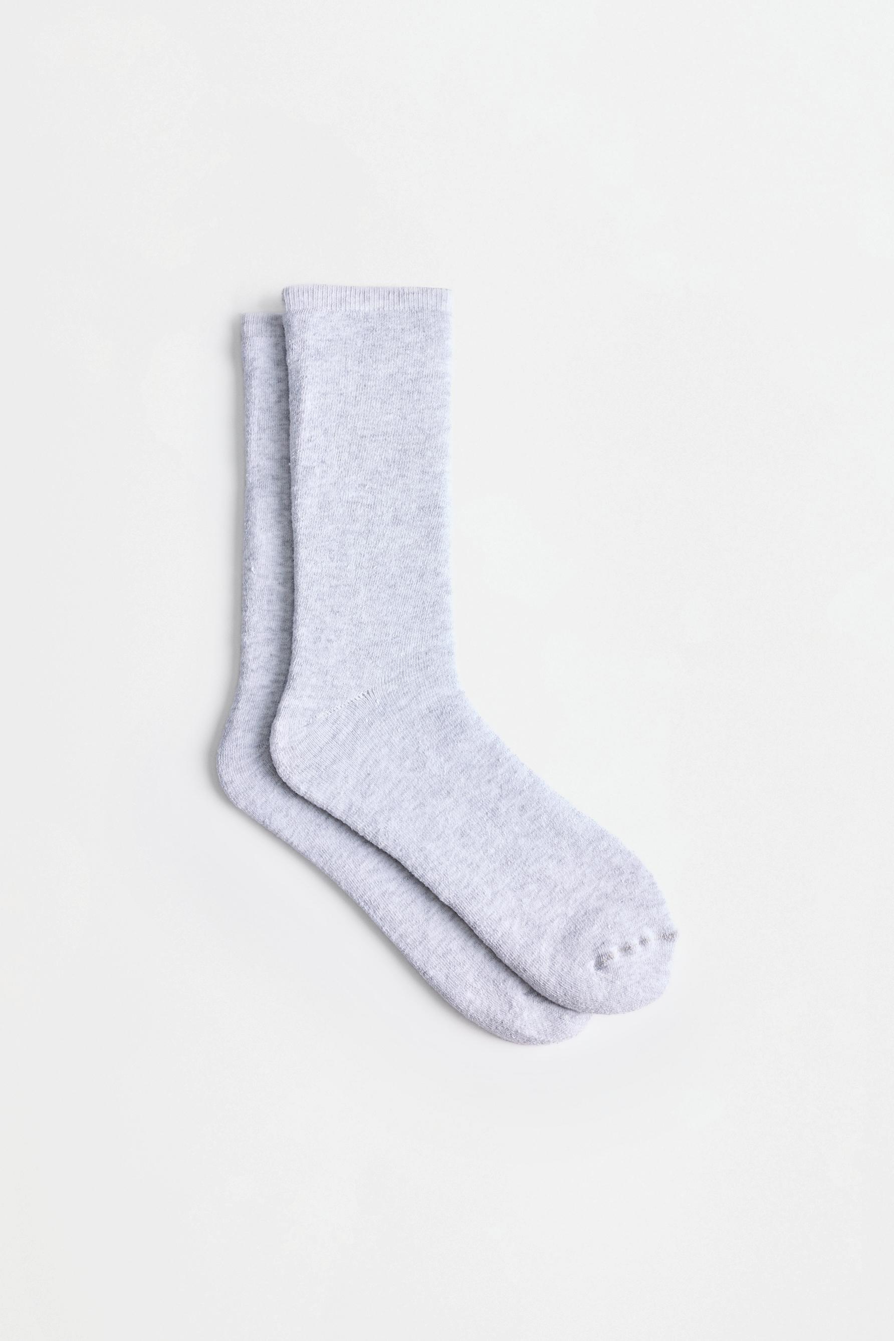 Terrycloth long socks (2-pack) — BLUE GREY