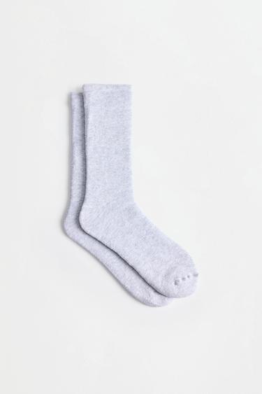 Terrycloth long socks (2-pack) — BLUE GREY 2