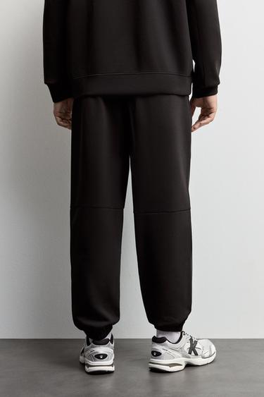 Wide-leg interlock trousers — BLACK 4