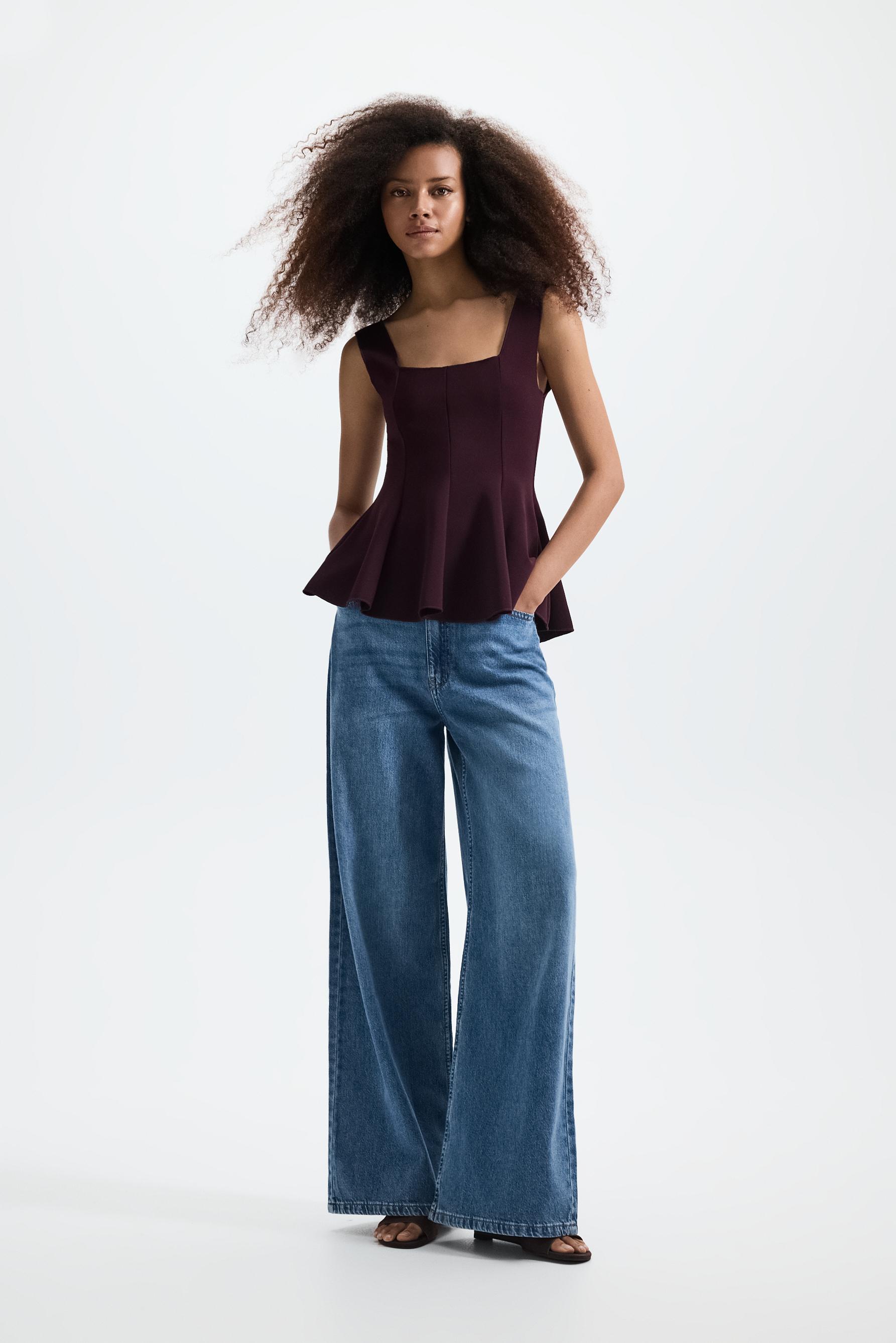 Peplum top — MAROON