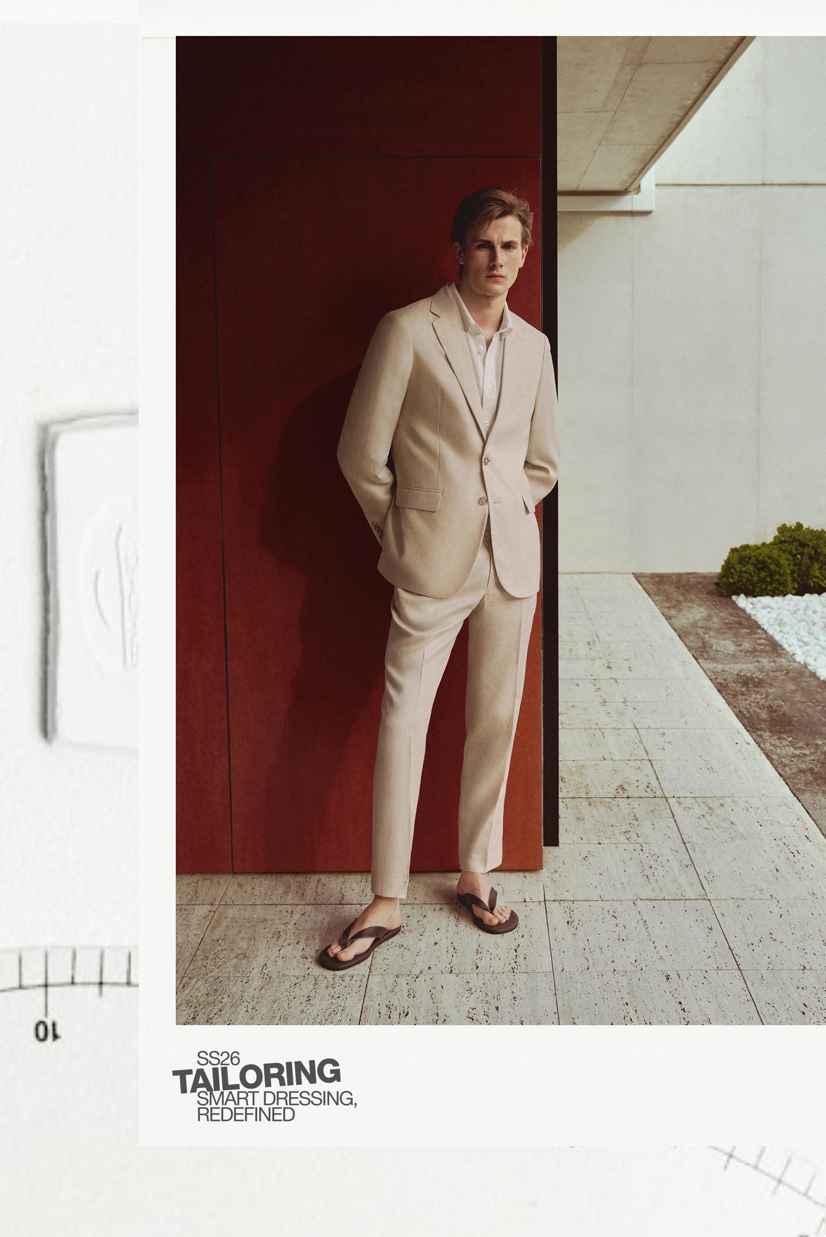 100% linen suit trousers — ECRU