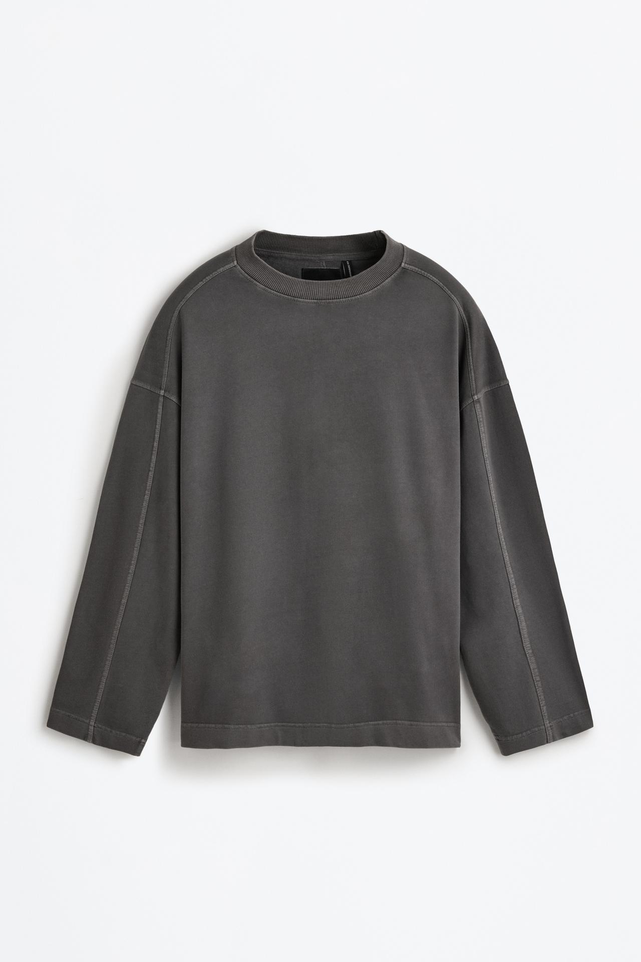 Washed-effect sweatshirt — BLACK
