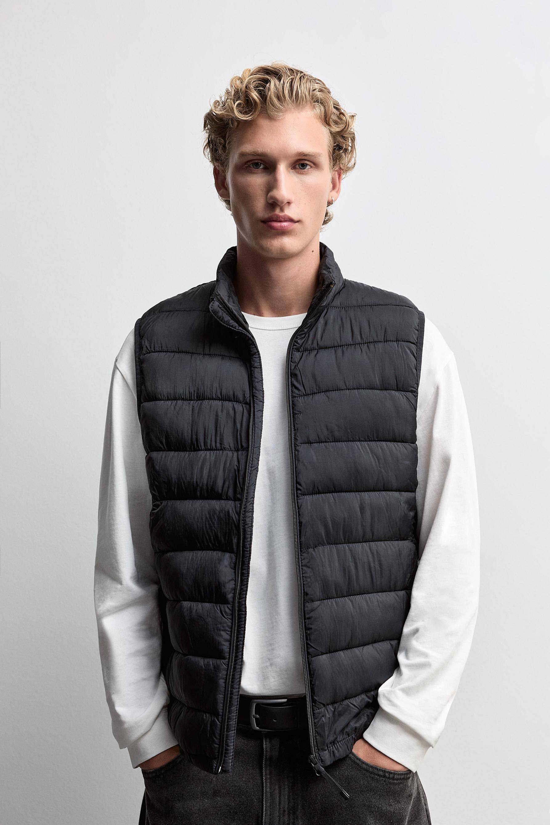 Lightweight quilted gilet — BLACK