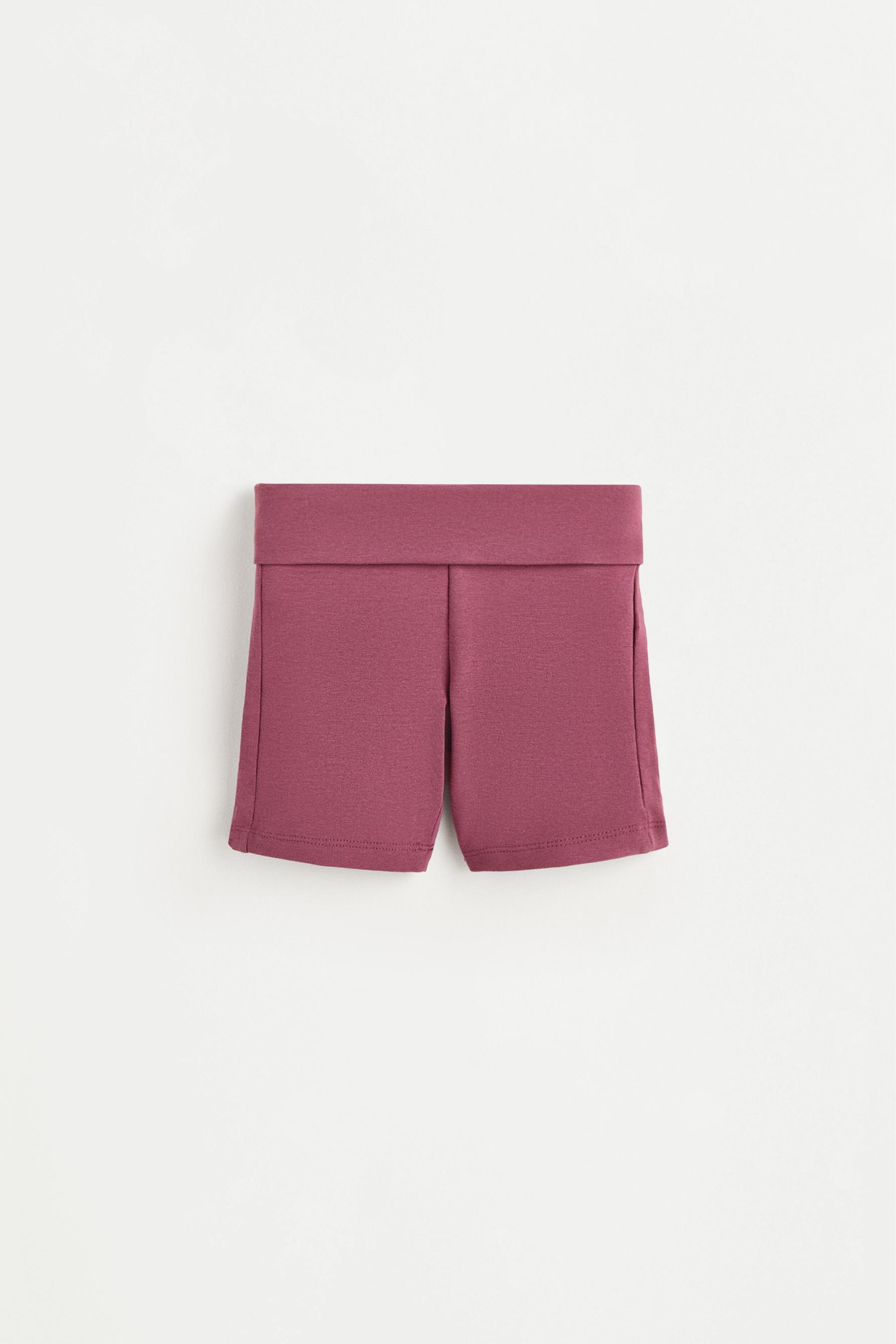 Cycling leggings with fold-over waist — PURPLE