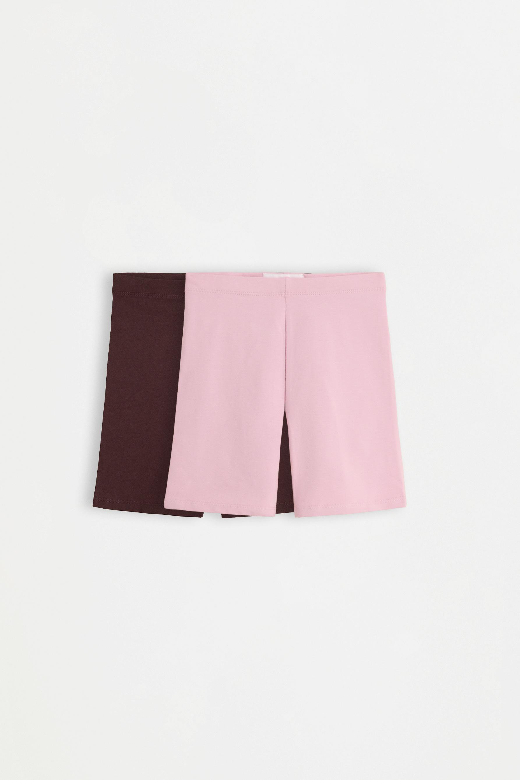 Pack of 2 plain cycling leggings — PALE MAUVE