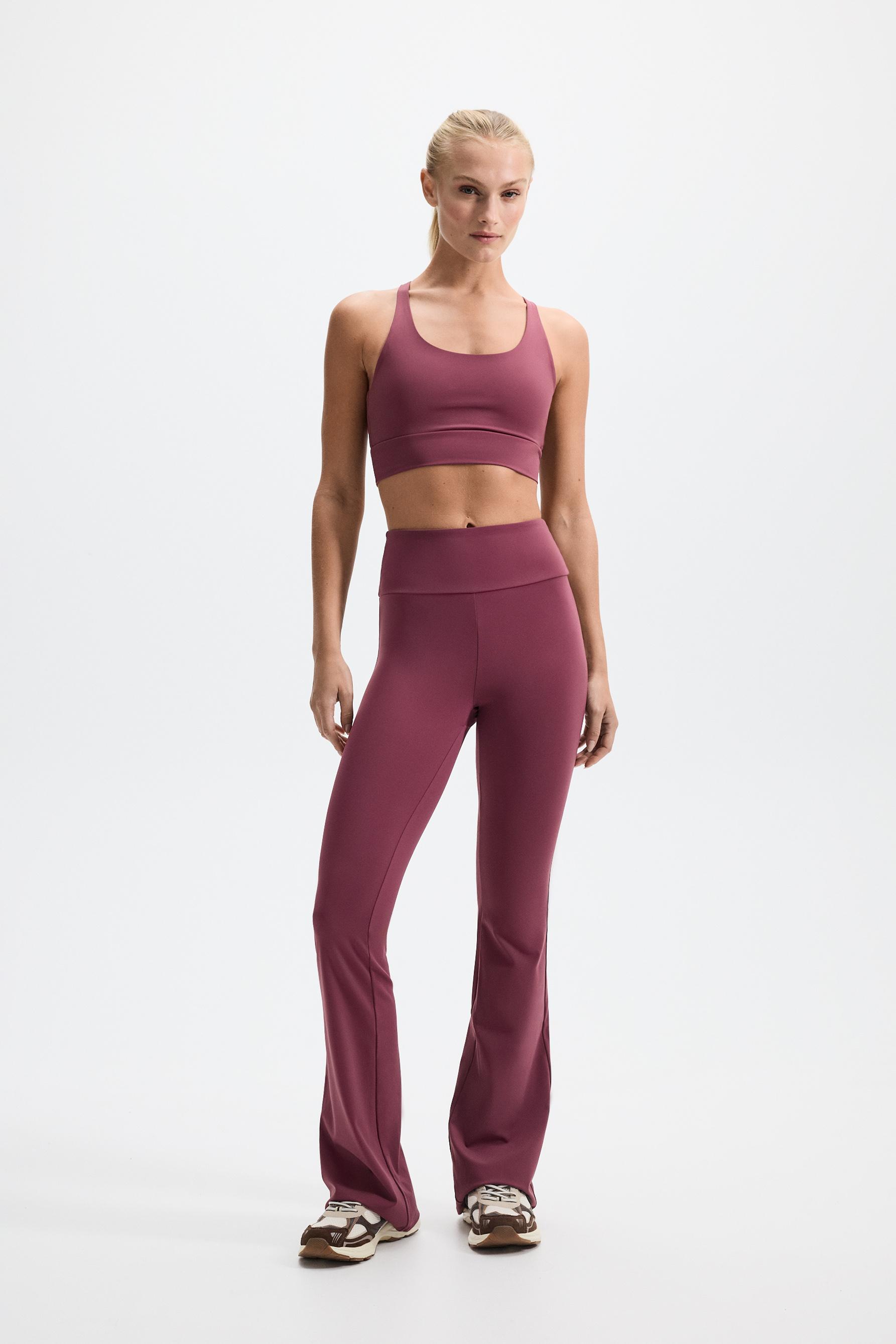 Crossover strap sports top — DARK PINK