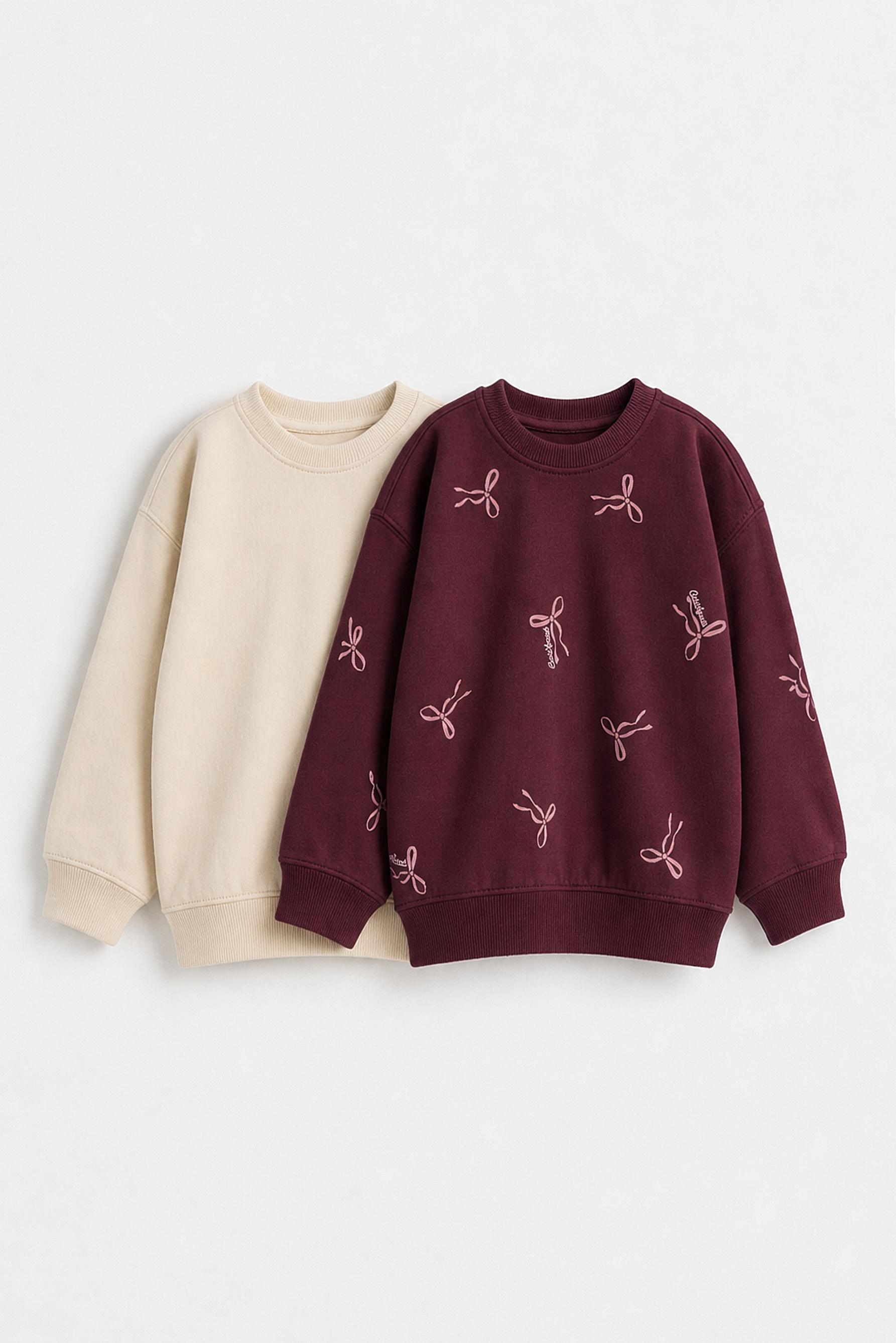 Pack of 2 contrast sweatshirts — BURGUNDY