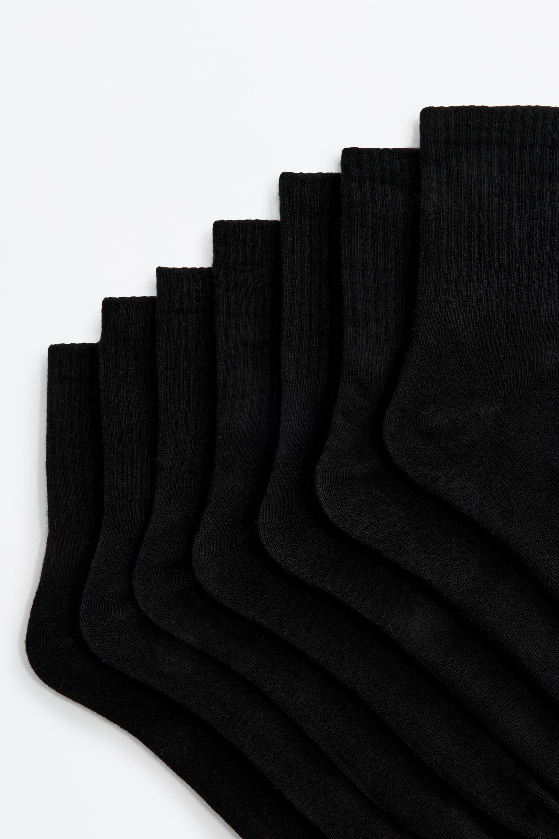 High ankle socks (7-Pack) — BLACK
