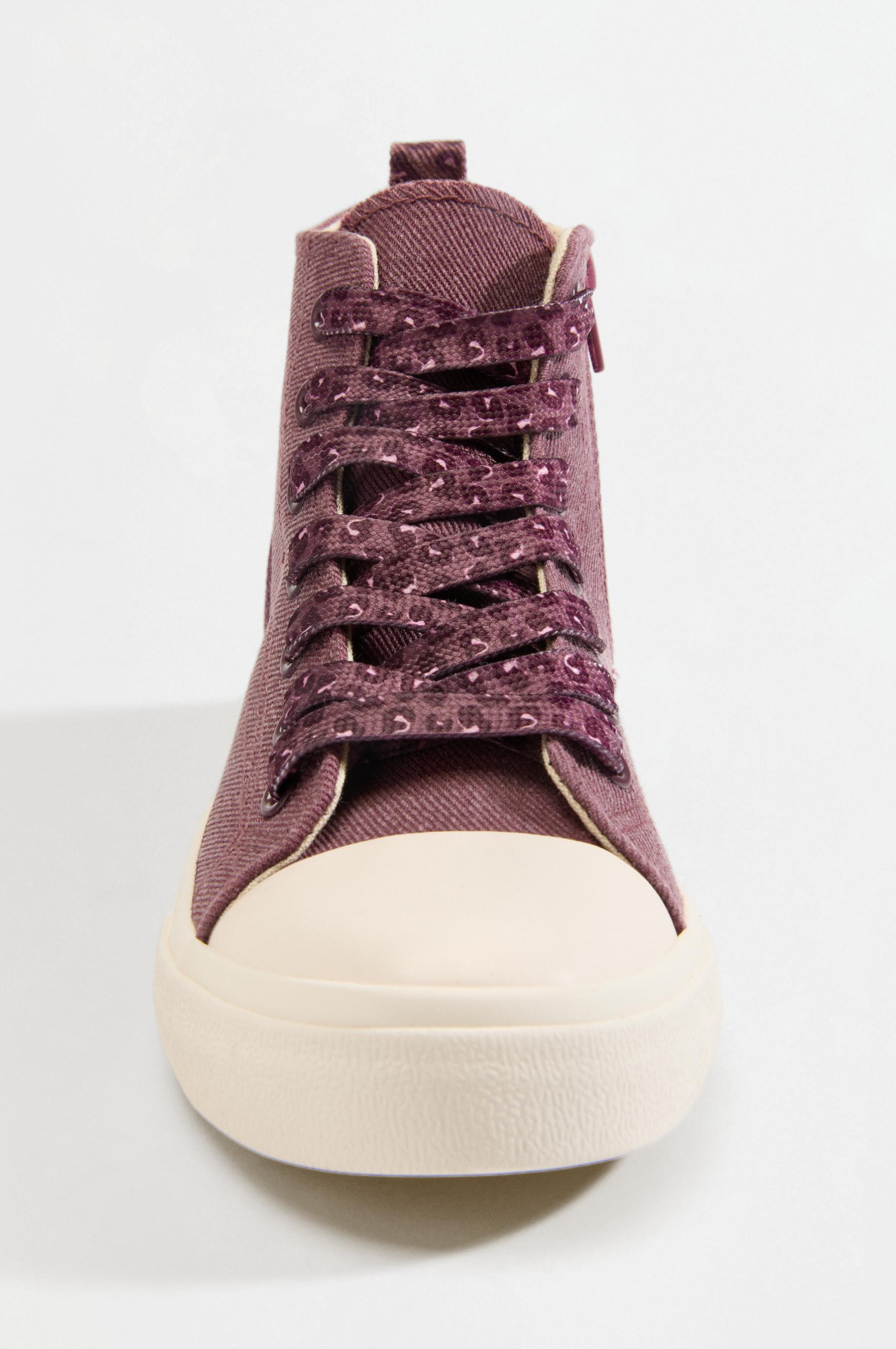 Fabric ankle sneakers — BURGUNDY