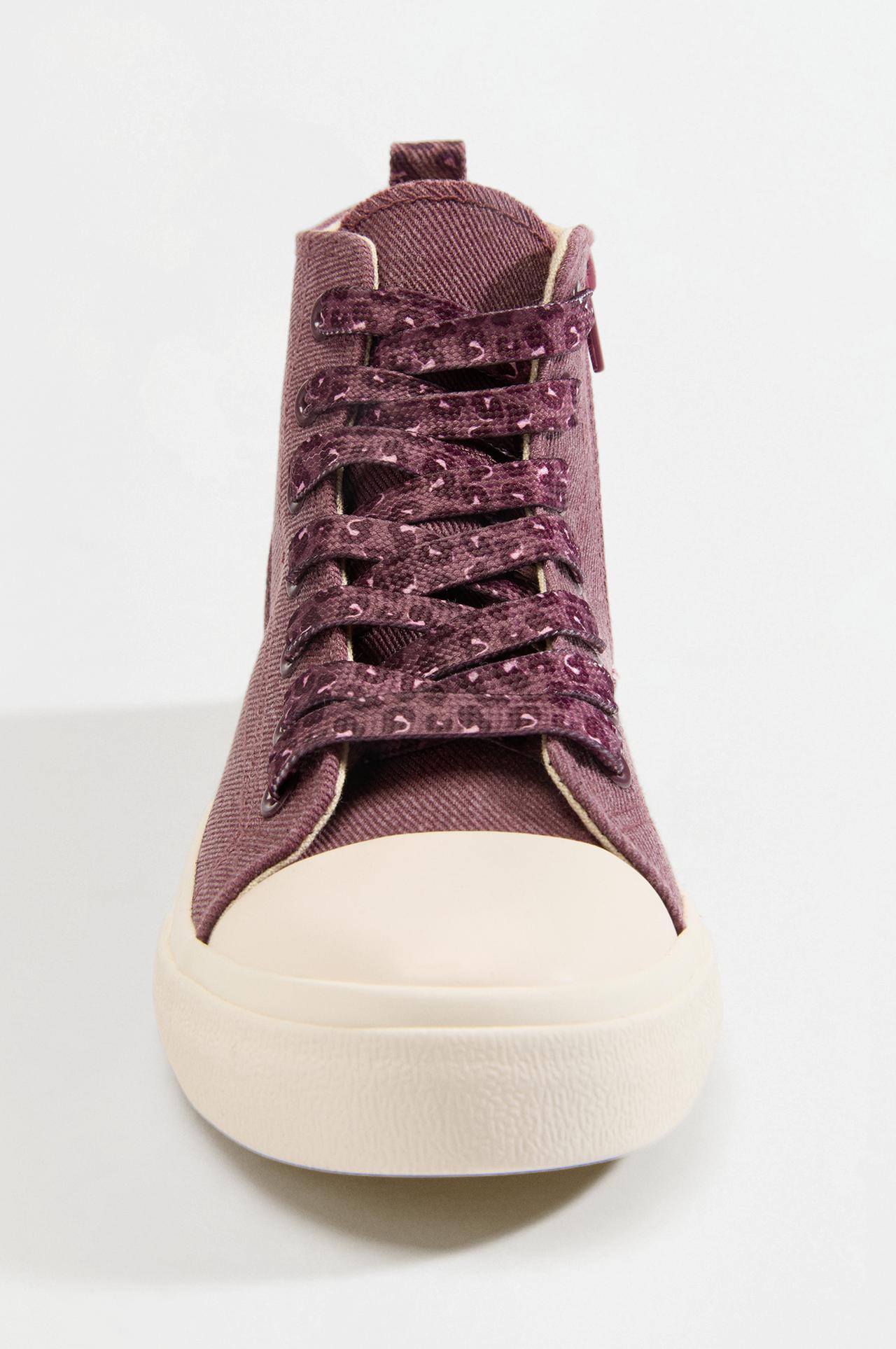 Fabric ankle sneakers — BURGUNDY