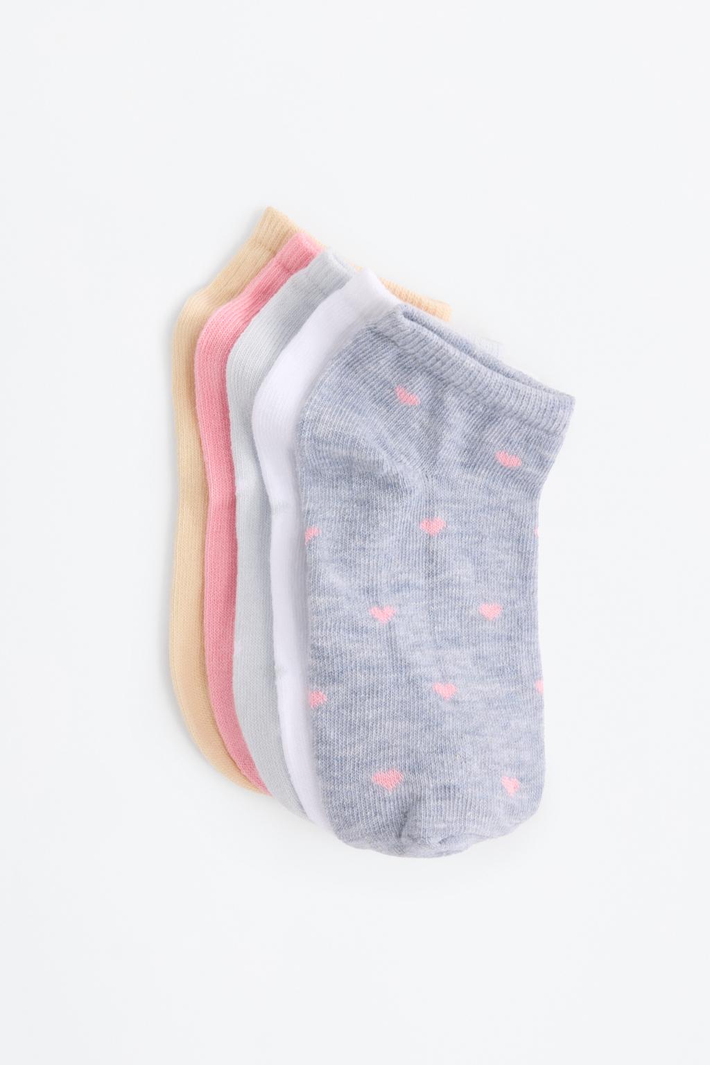 Pack 5 calcetines tobilleros corazones