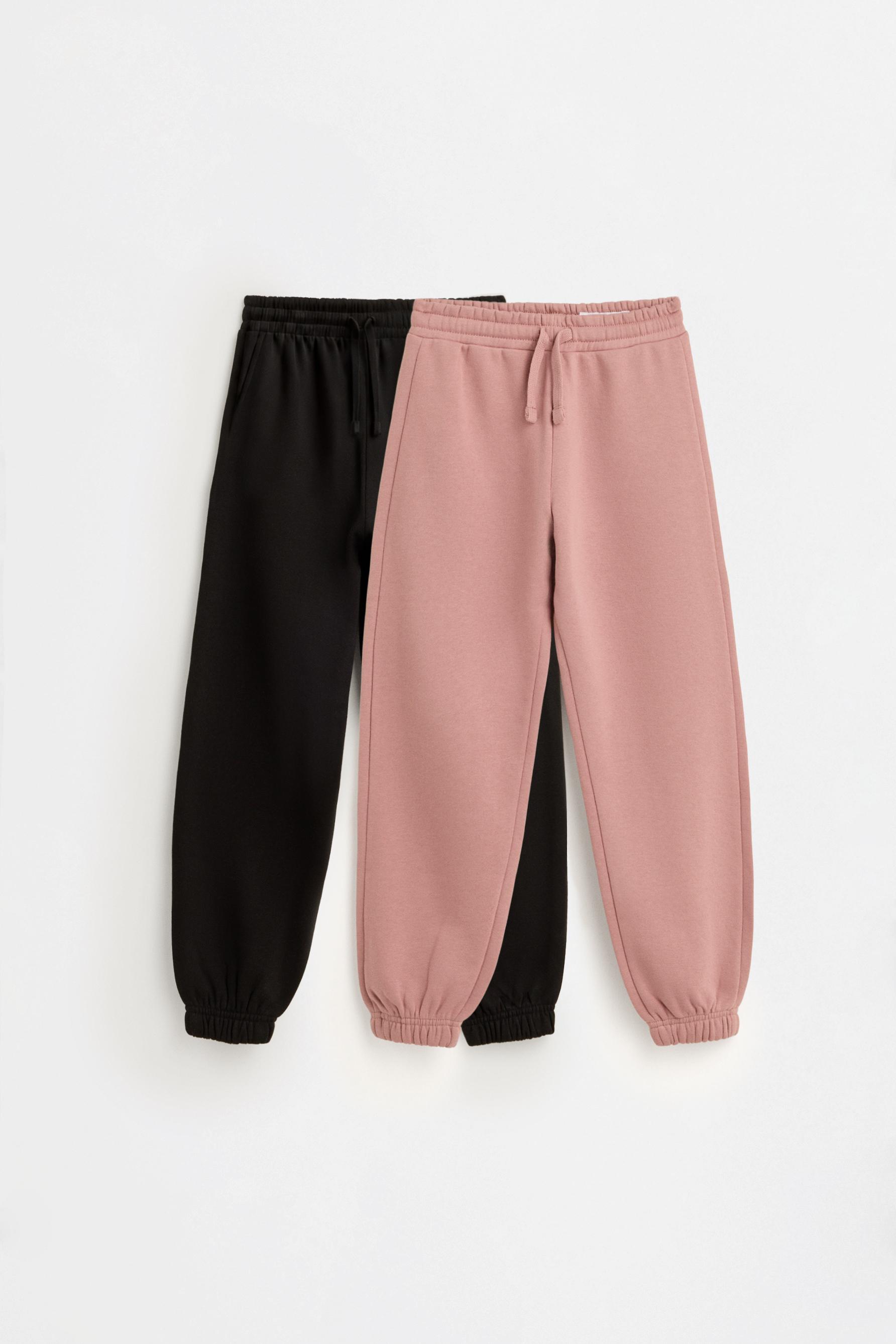 Pack of 2 plain plush trousers — BLACK