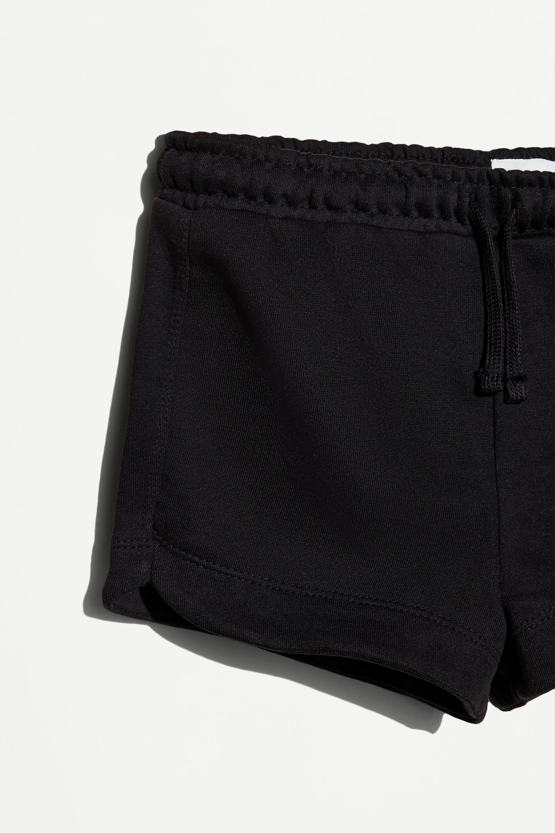 Plain plush shorts — BLACK