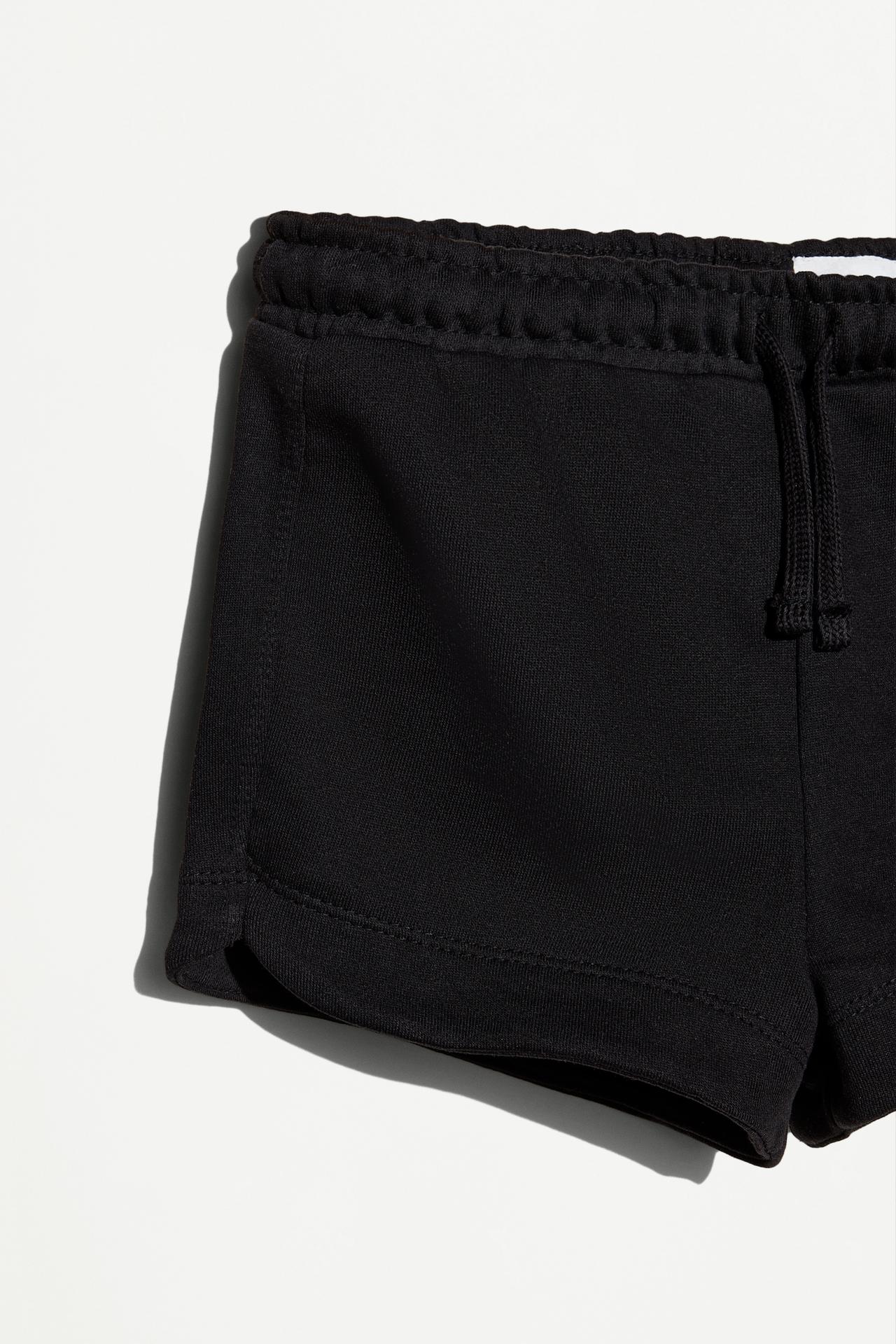 Plain plush shorts — BLACK