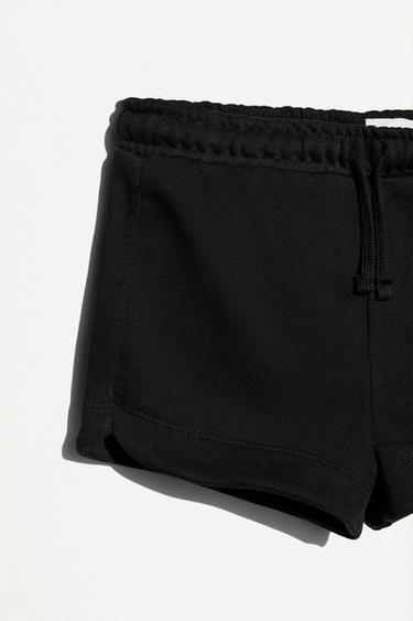 Plain plush shorts — BLACK 3