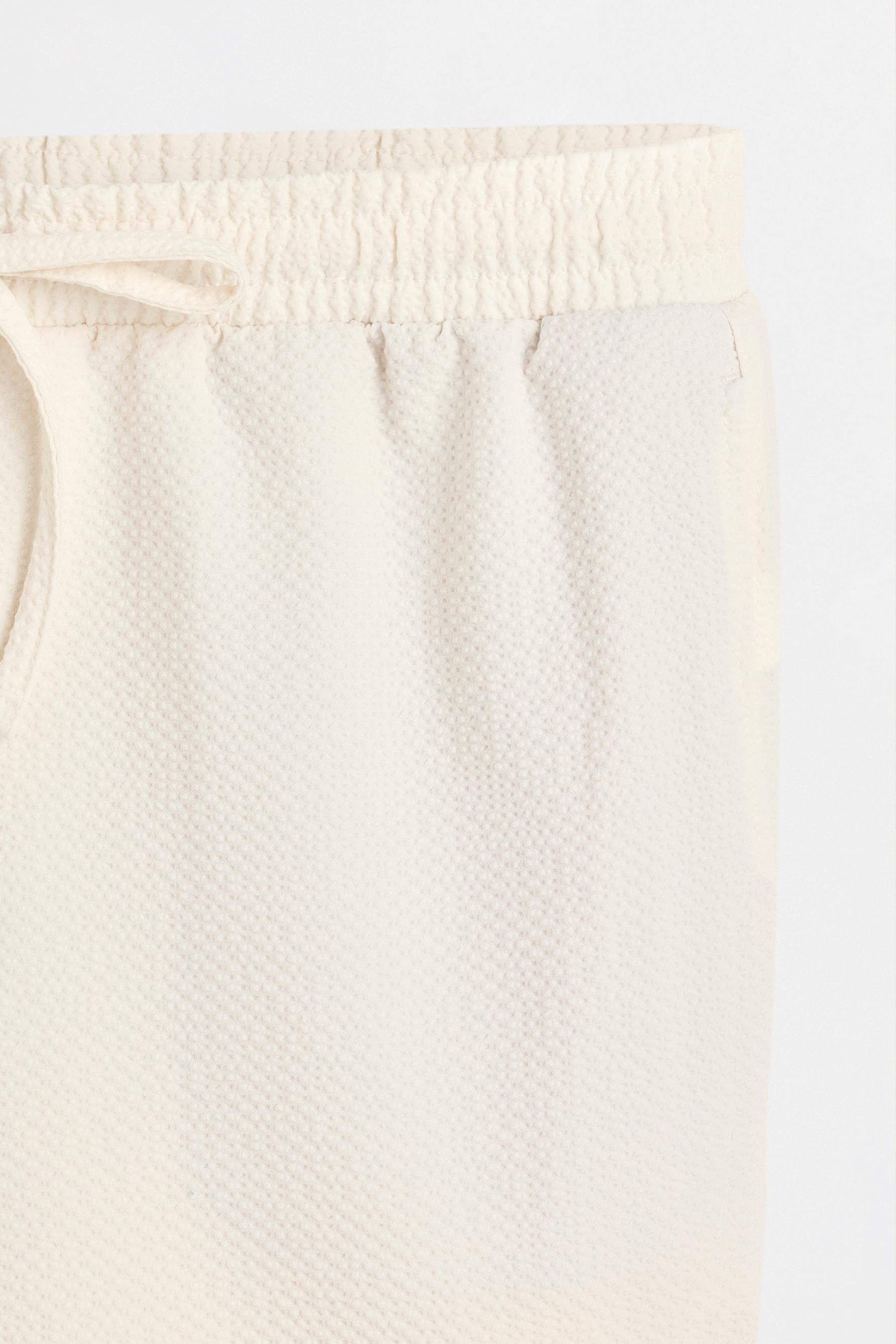 Seersucker Bermuda shorts — OFF WHITE