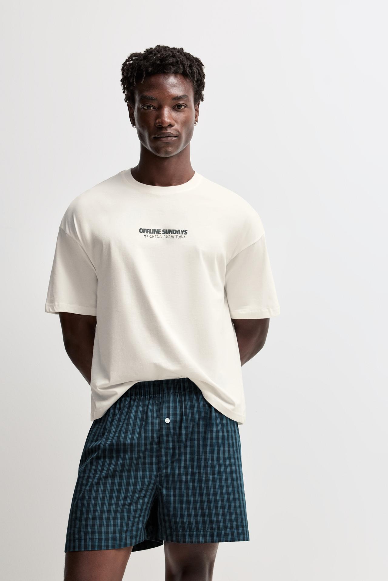 Short slogan pyjamas — OFF WHITE