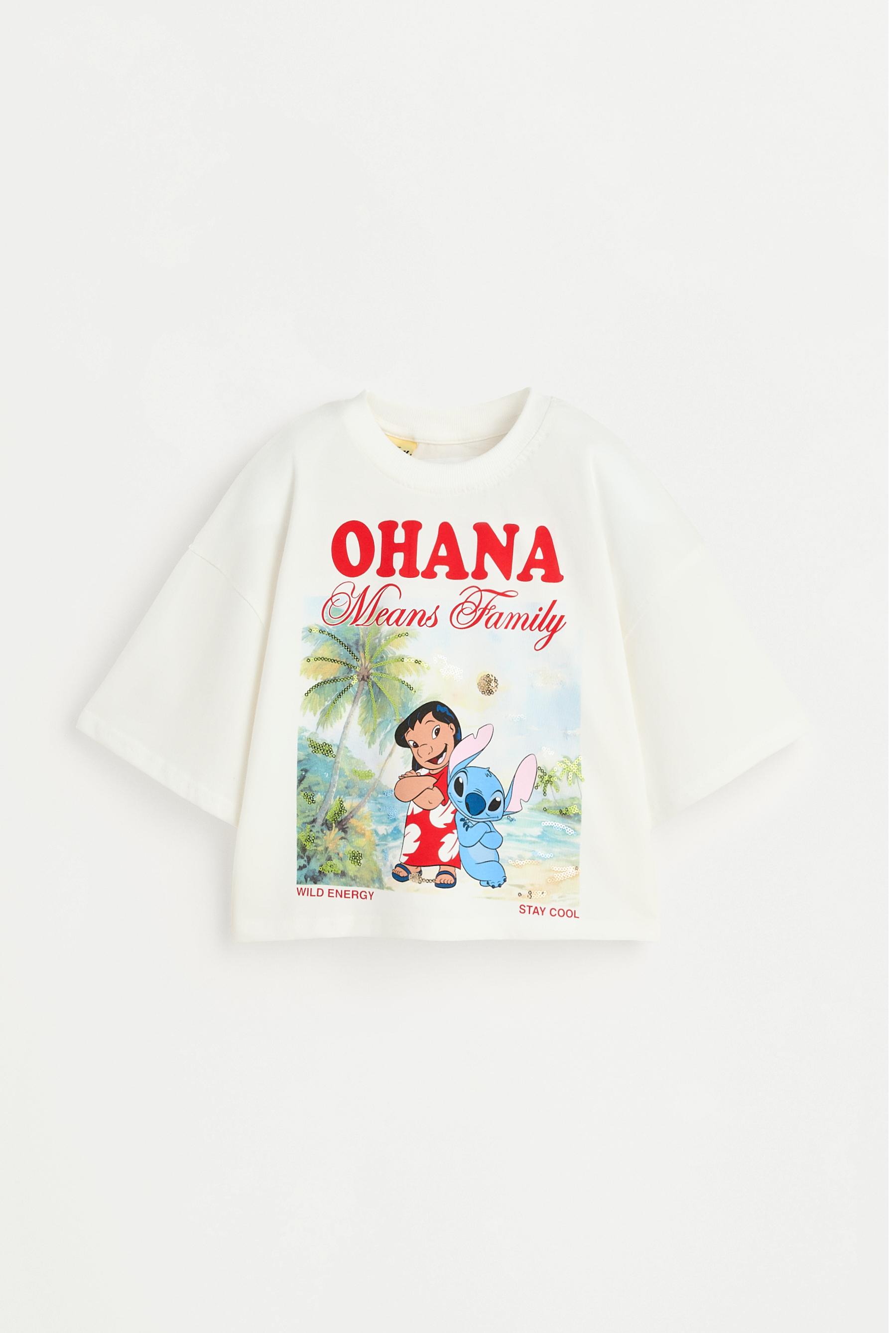 Lilo & Stitch ©Disney sequin T-shirt — OFF WHITE