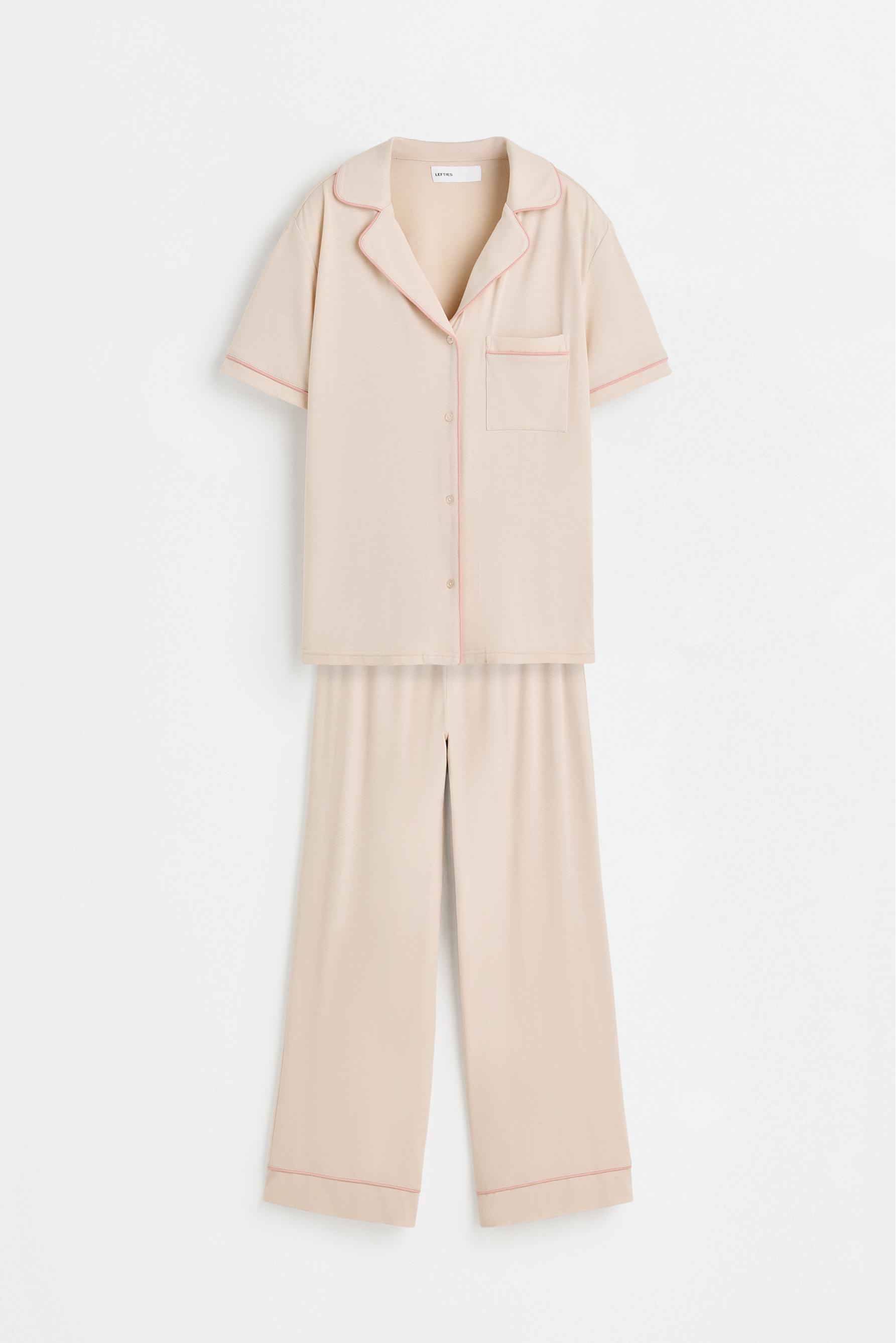 Long shirt-style pyjamas — BEIGE MARL