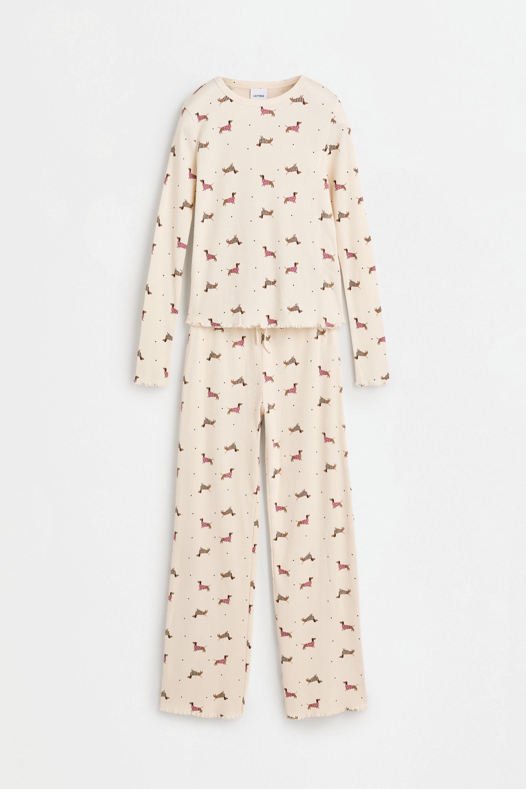 Long printed pyjamas — ECRU