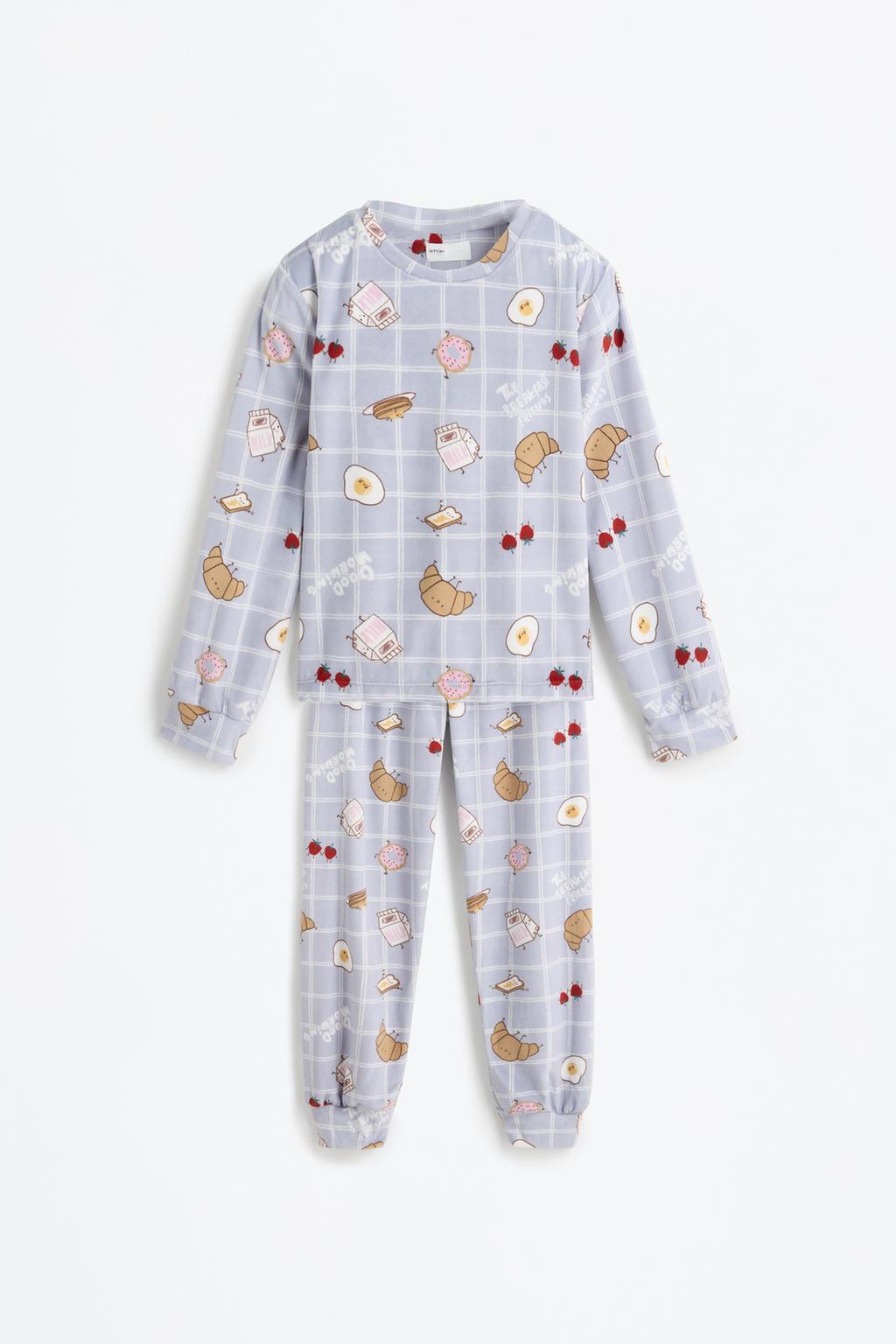 Printed velvet pyjamas