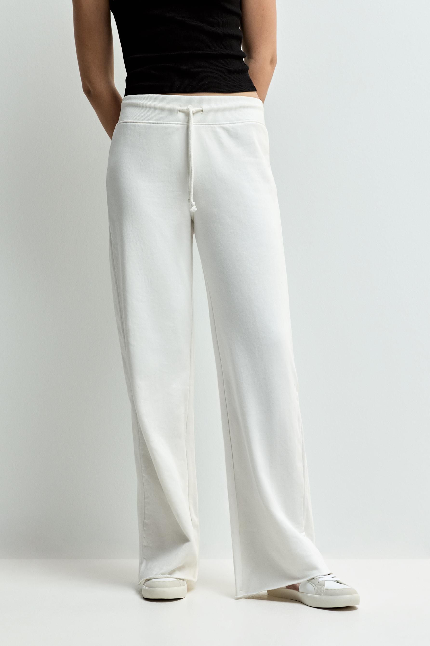 Wide-leg tracksuit trousers — ECRU