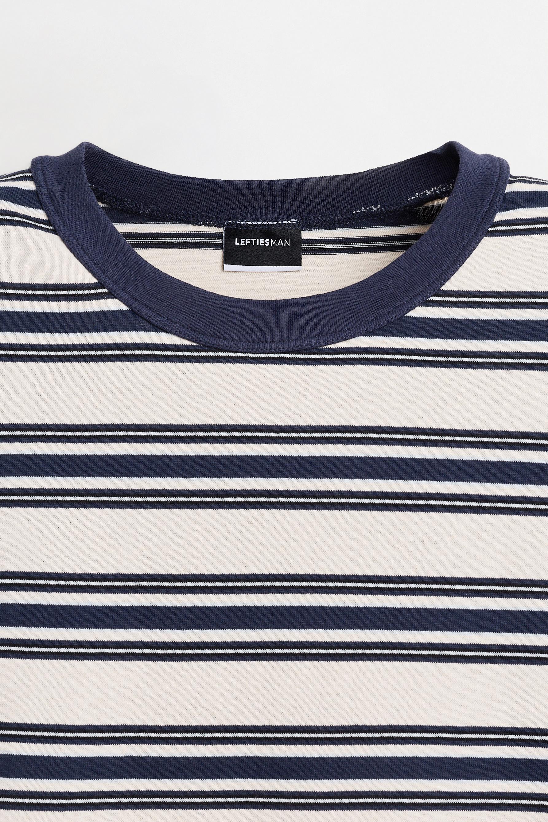 Textured striped T-shirt — VANILLA