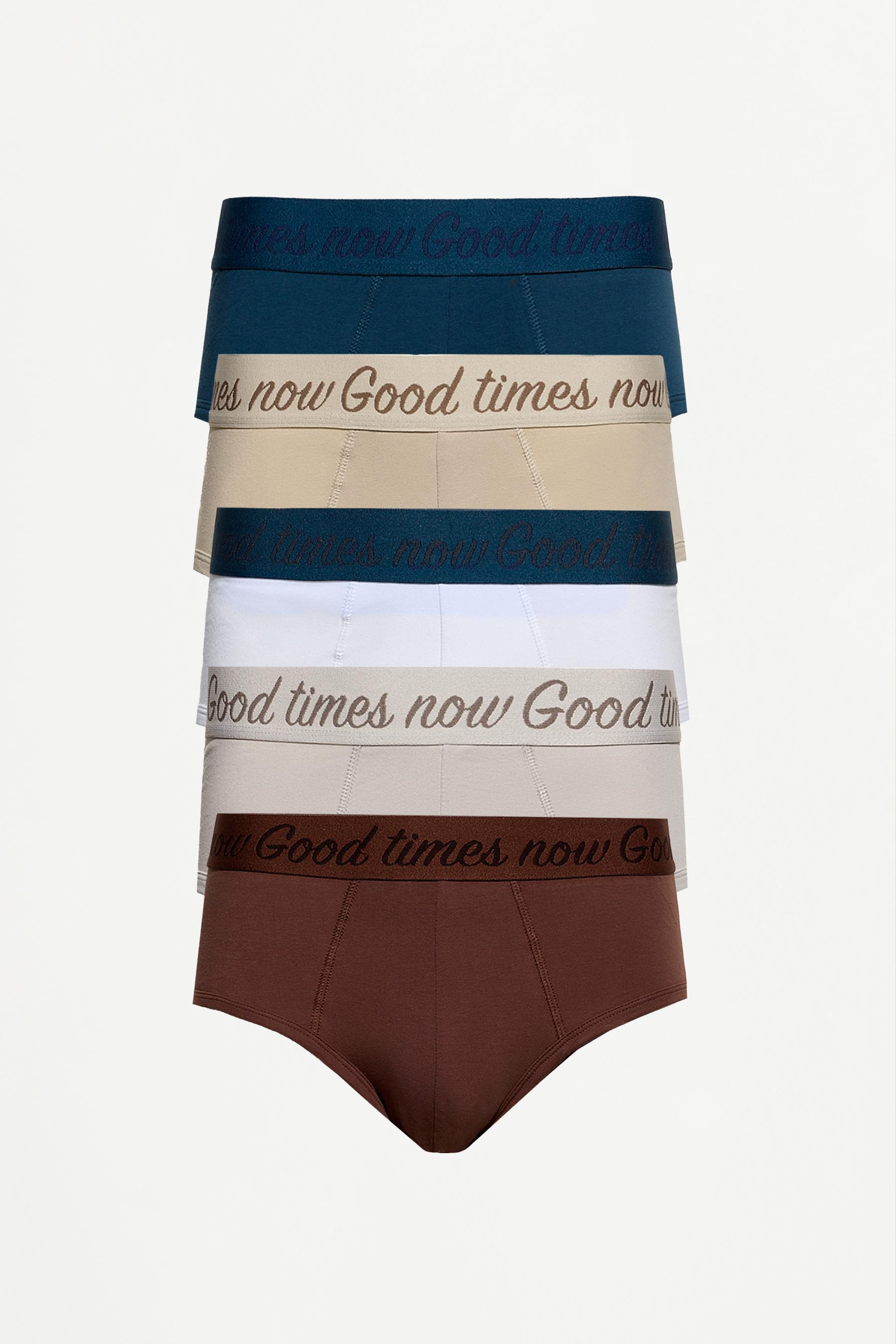 Briefs with text (Pack of 5) — NAVY