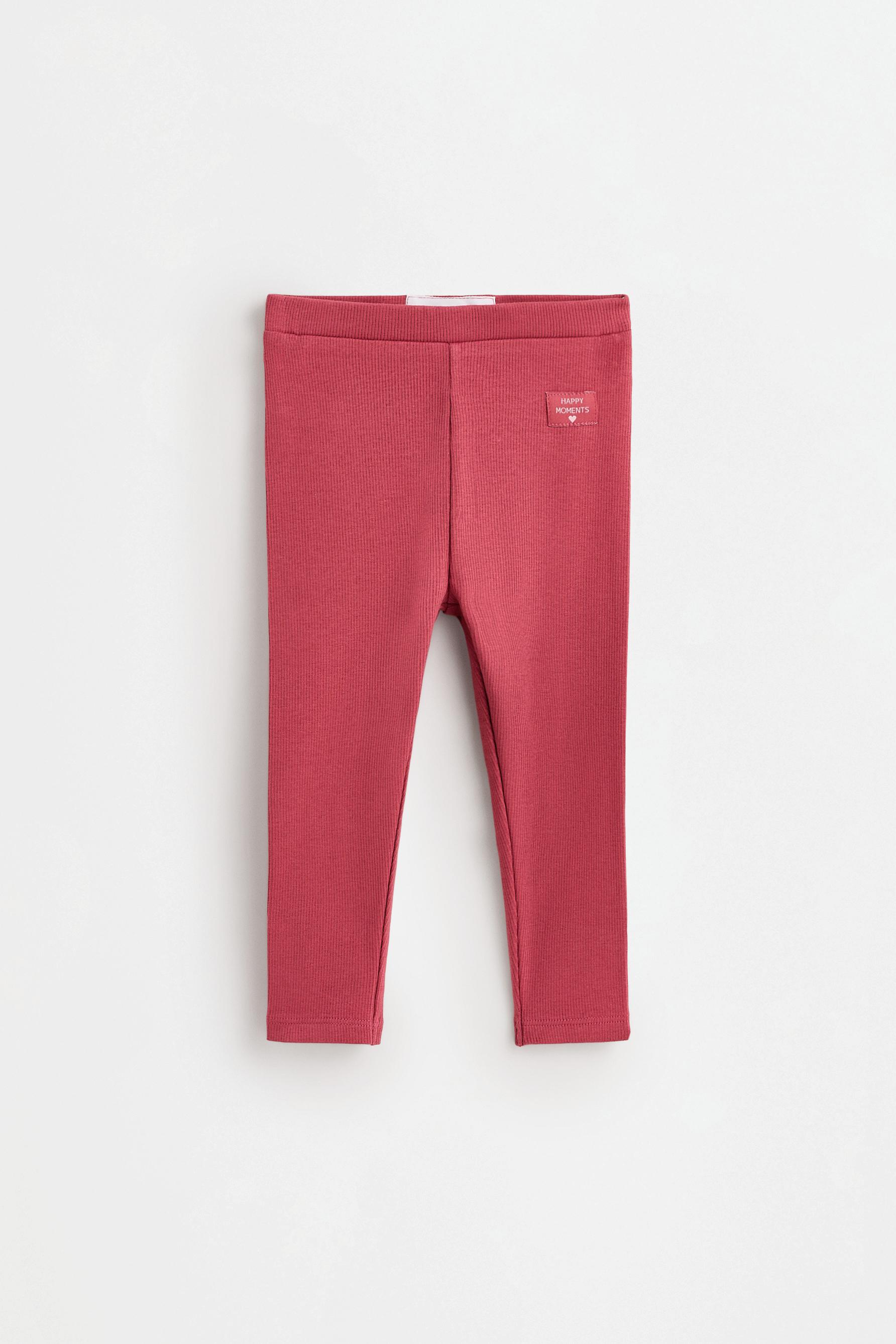 Pack of 2 ribbed leggings — DARK PINK