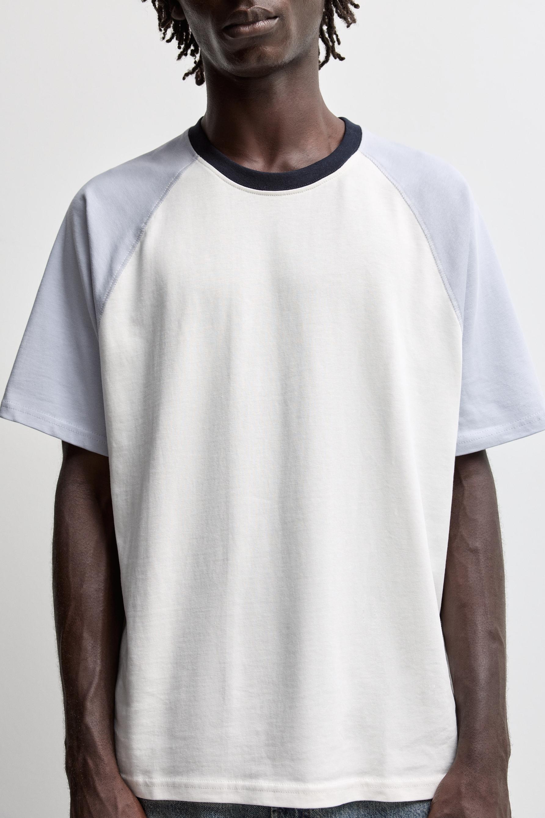 Contrast raglan T-shirt — PALE BLUE