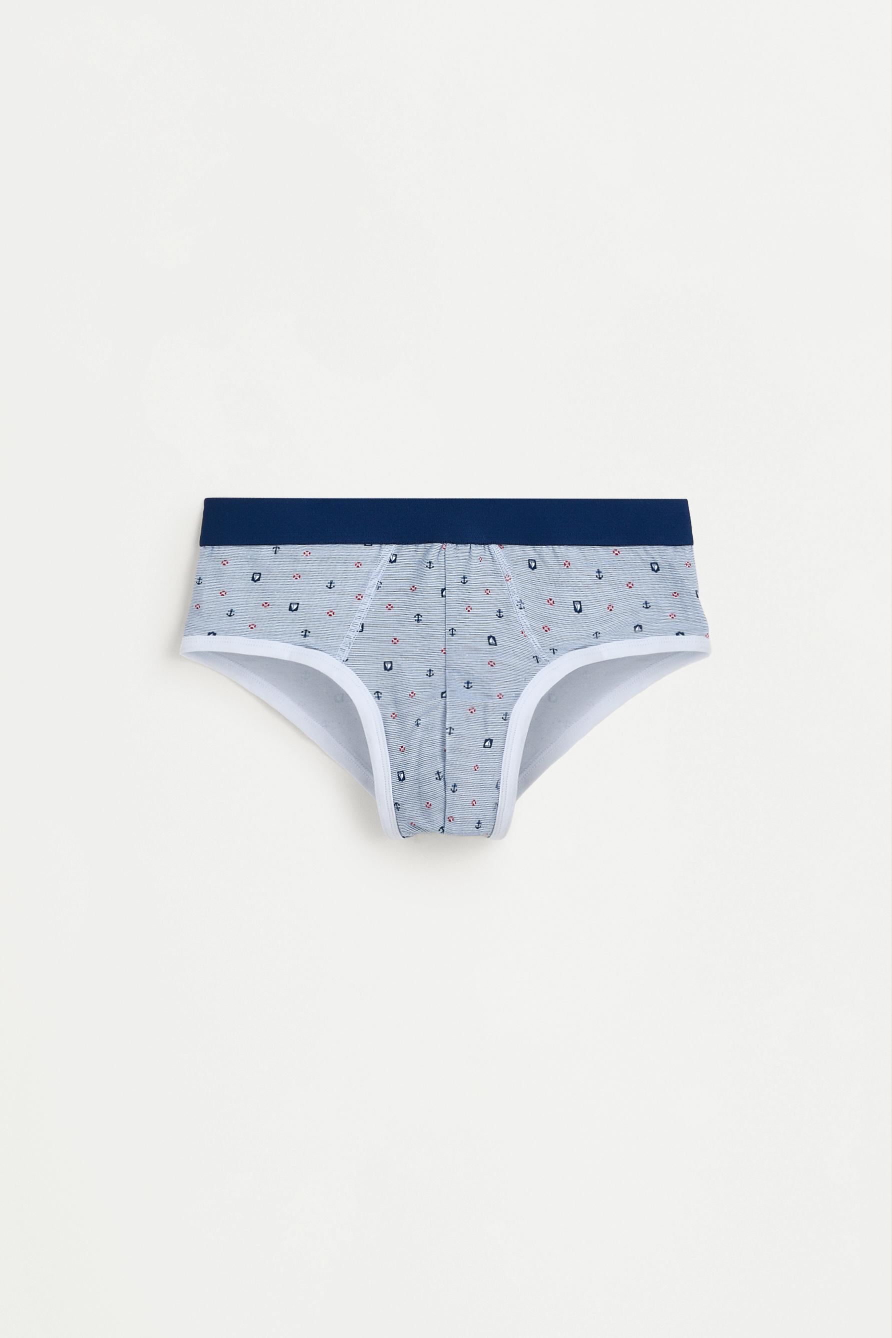 Pack of 5 contrast briefs — NAVY