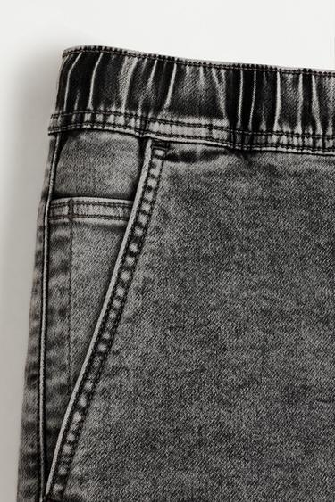 Denim jogger Bermuda shorts — CHARCOAL 6