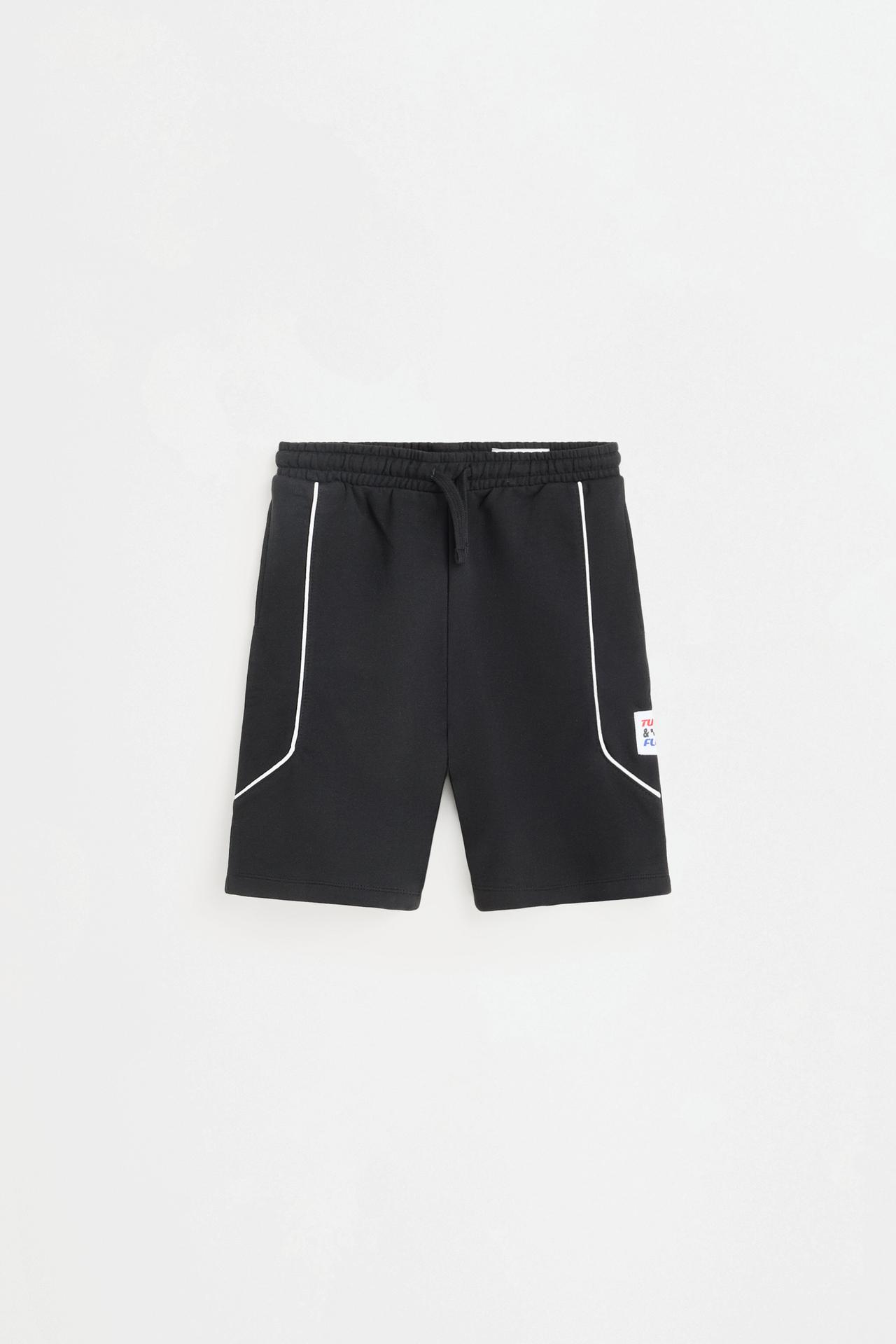 Racing jogger Bermuda shorts — BLACK