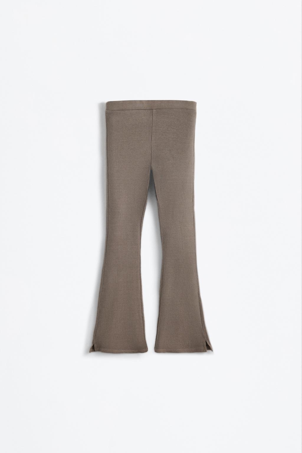 Ribbed bell bottom leggings
