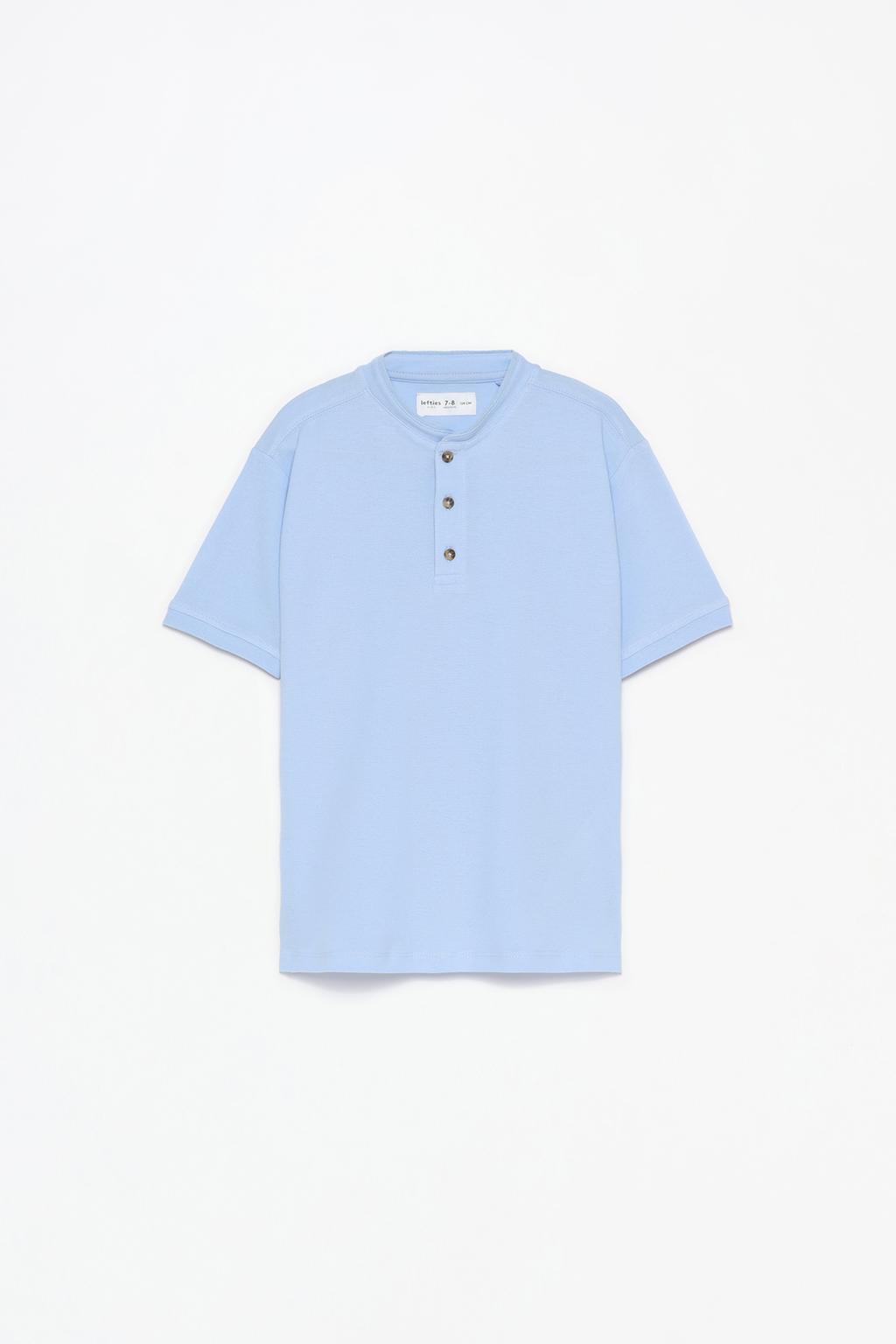 Mandarin collar polo shirt