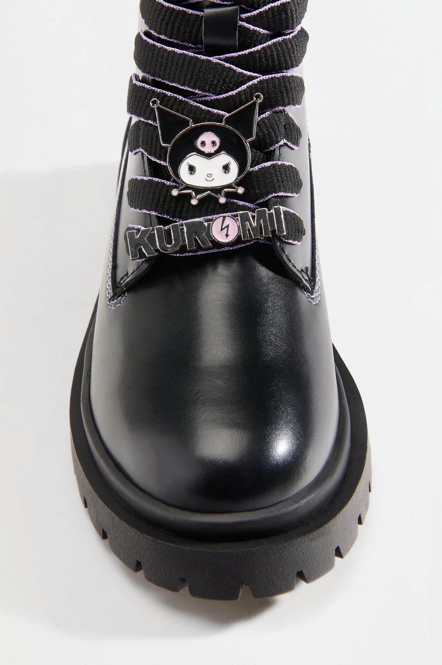 Kuromi Hello Kitty ©SANRIO lace-up boots — BLACK