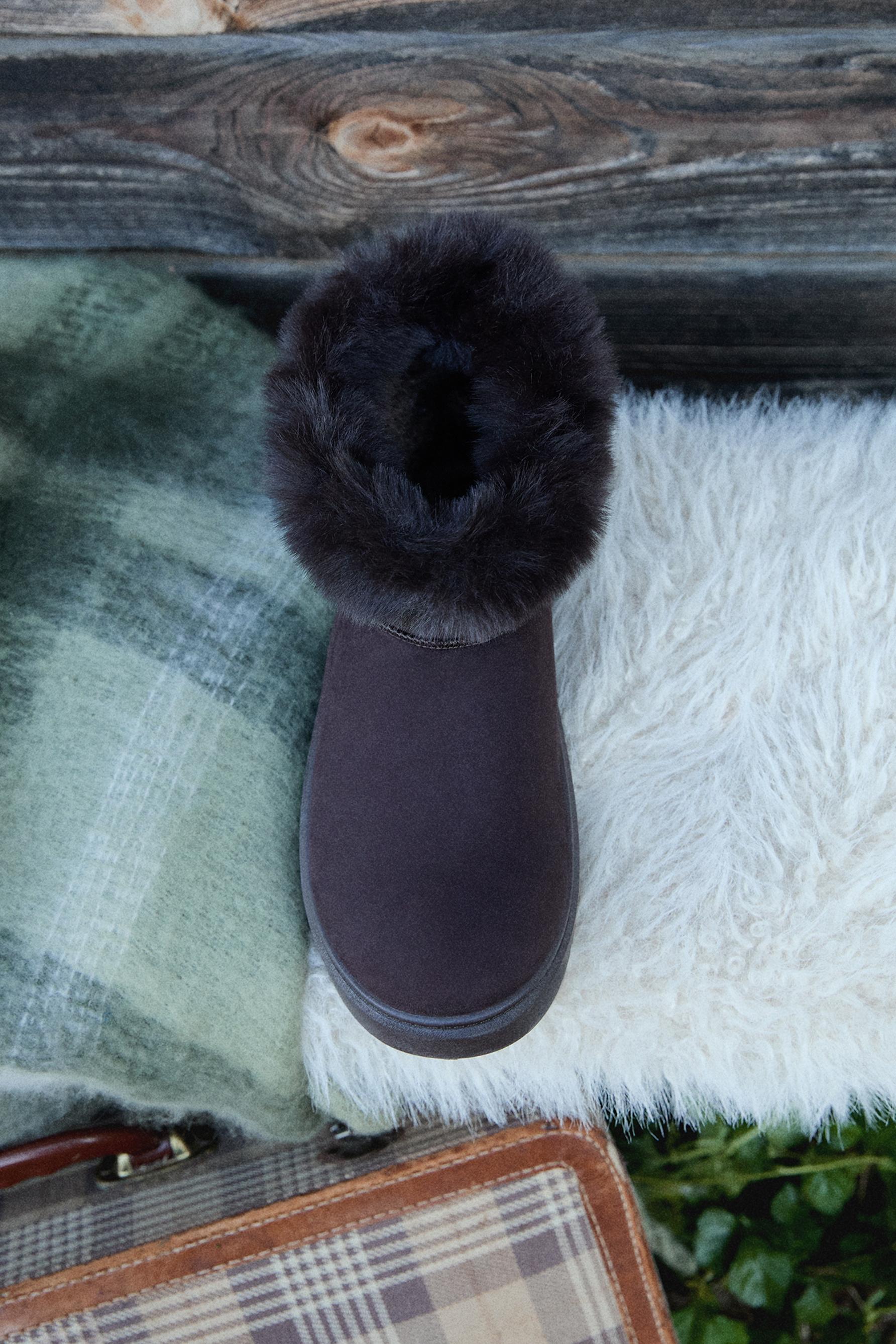 Lined fur ankle boots — BROWN