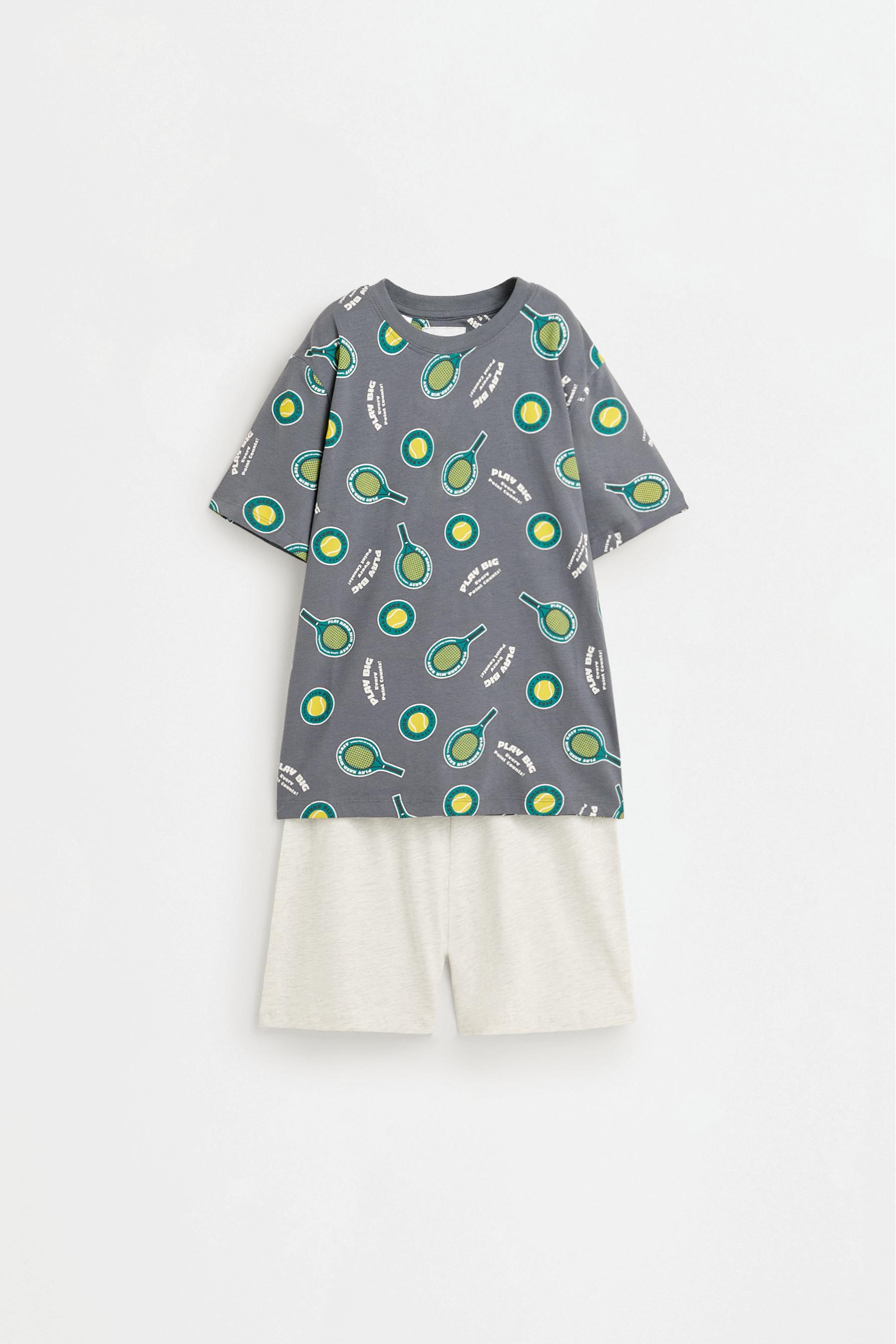Short printed pyjamas — GREY MARL