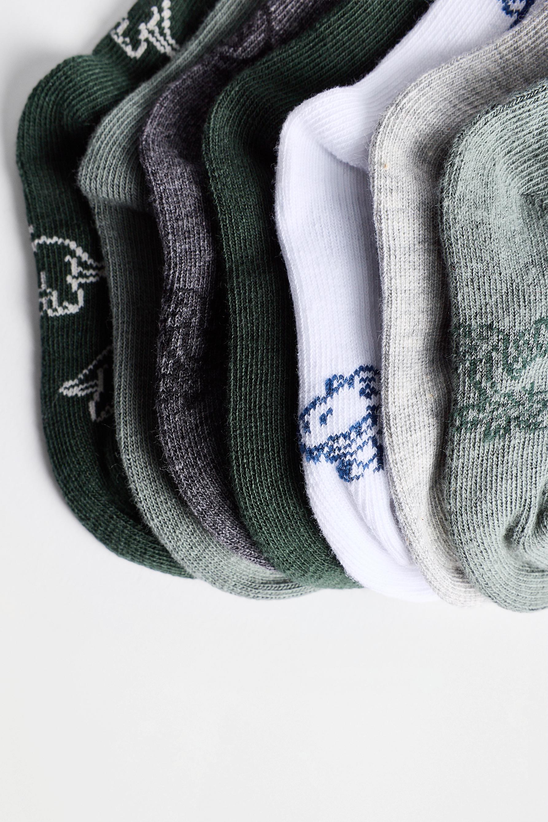 Long socks (7-pack) — GREYISH GREEN