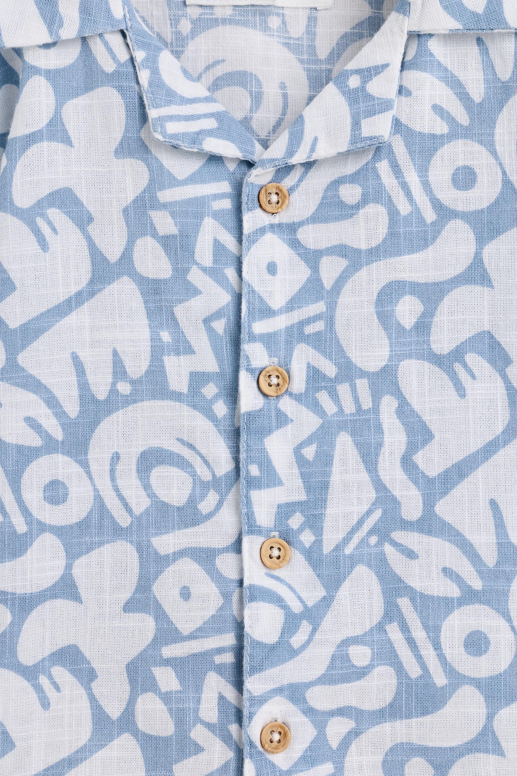 Printed Resort Shirt — FADED INDIGO