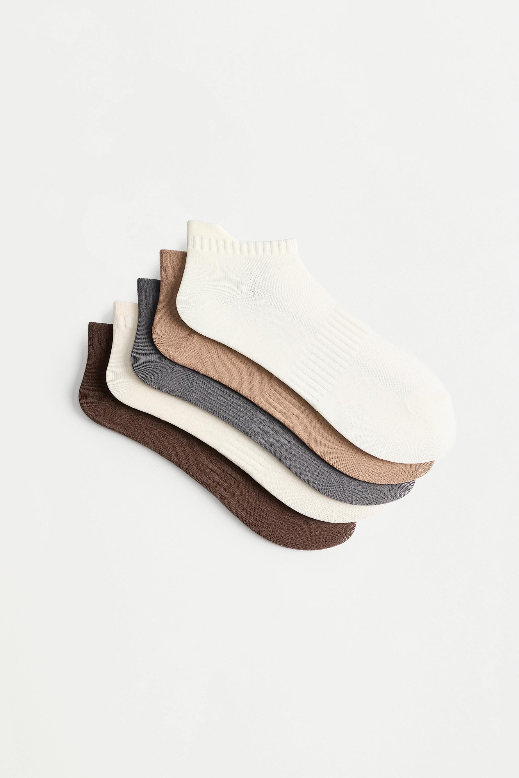 Sports ankle socks (5-pack) — CHOCOLATE