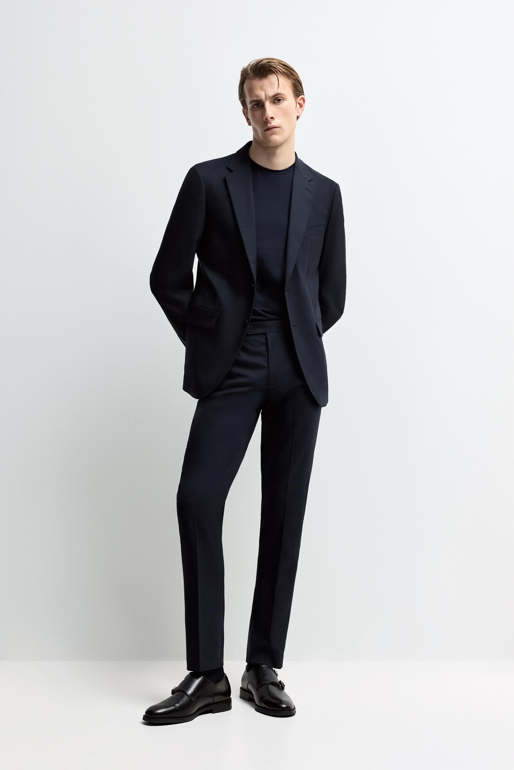 Slim fit suit trousers — NAVY