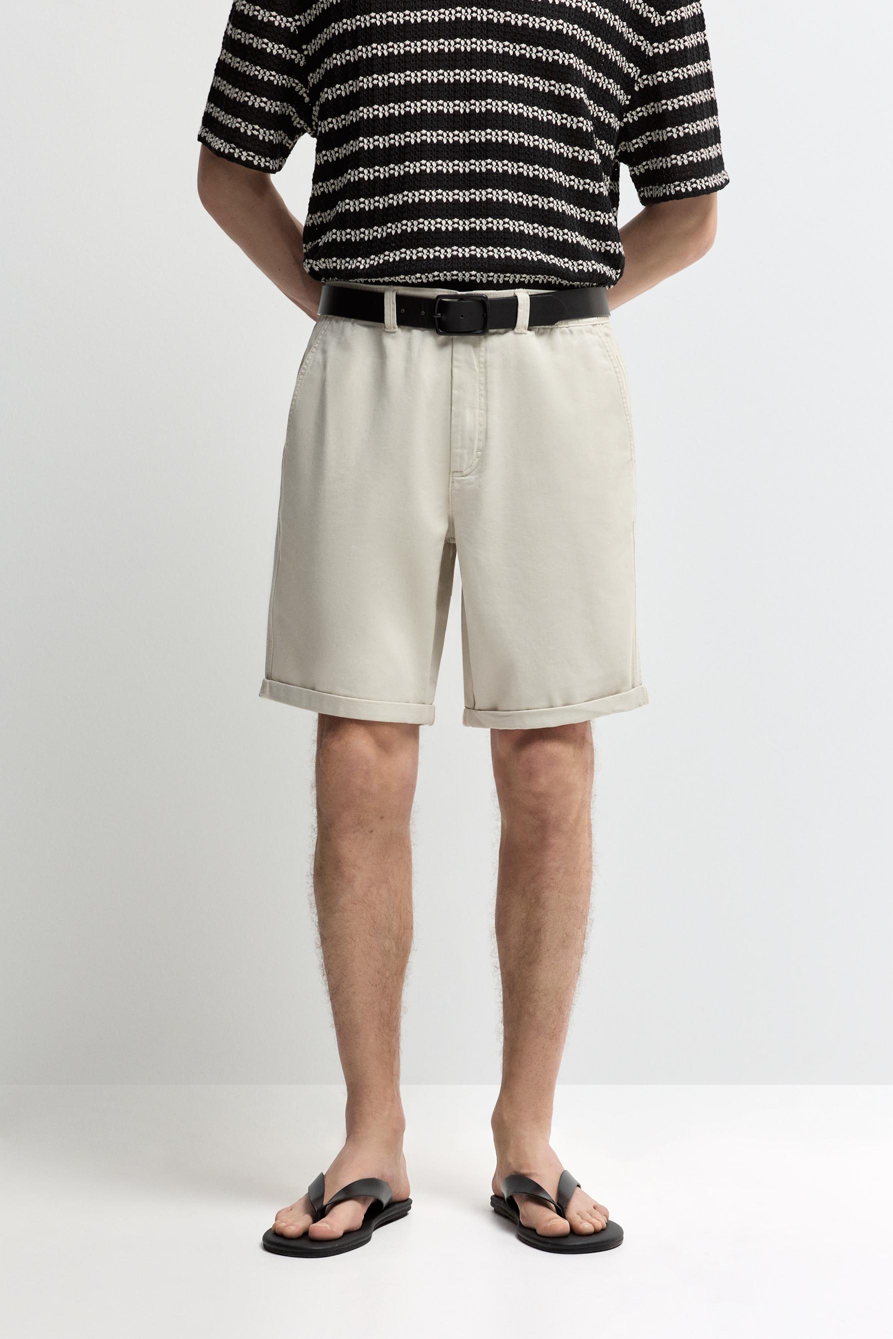 Slim fit Bermuda shorts — ECRU