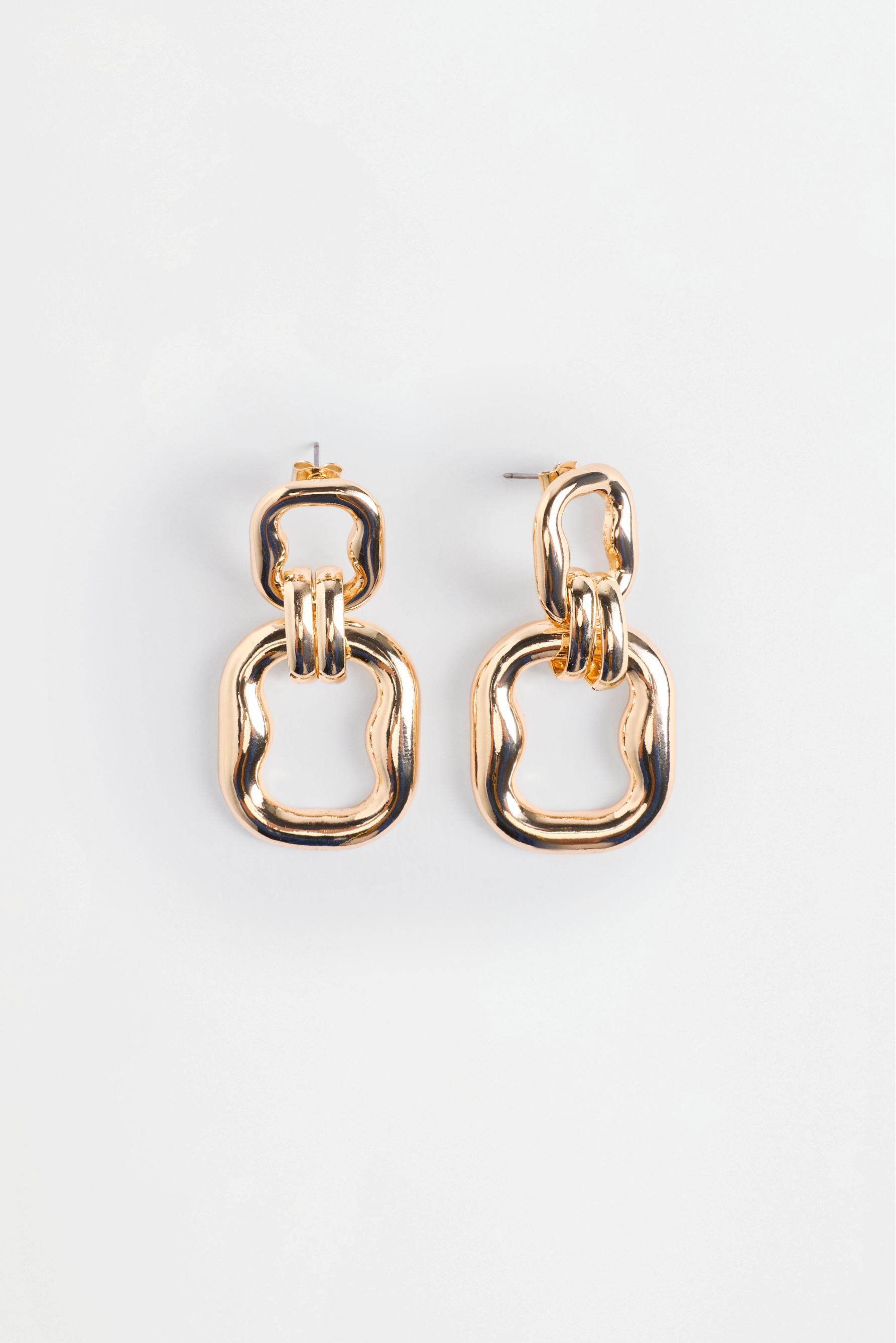 Gold link earrings — MATTE GOLD