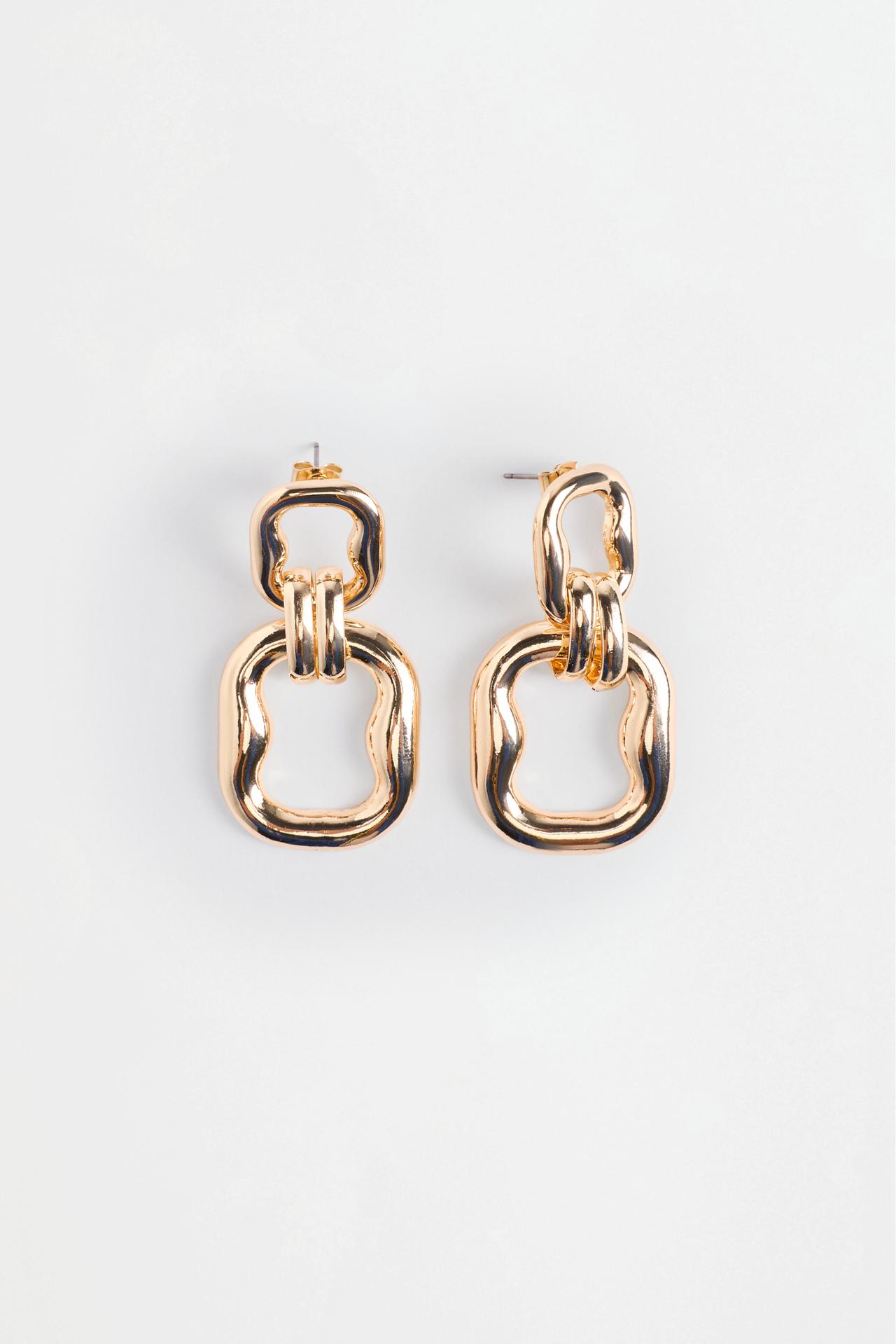 Gold link earrings — MATTE GOLD