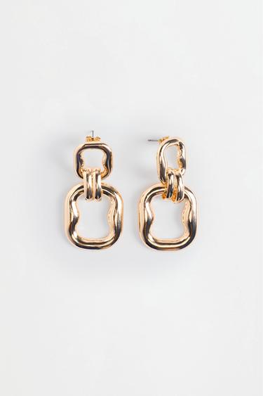 Gold link earrings — MATTE GOLD 3
