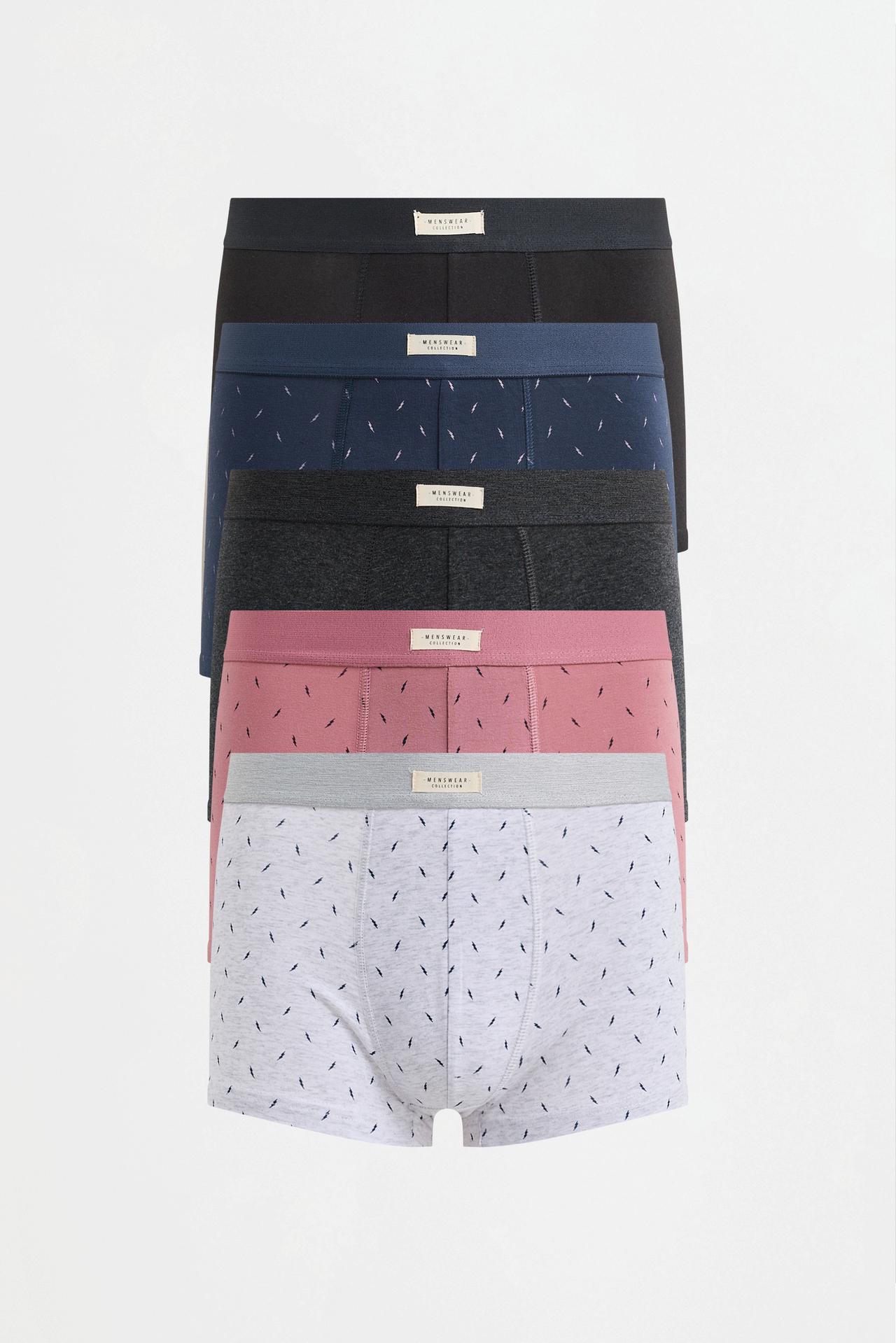 5-Pack of assorted boxer briefs — PINK MARL