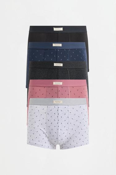 5-Pack of assorted boxer briefs — PINK MARL 1