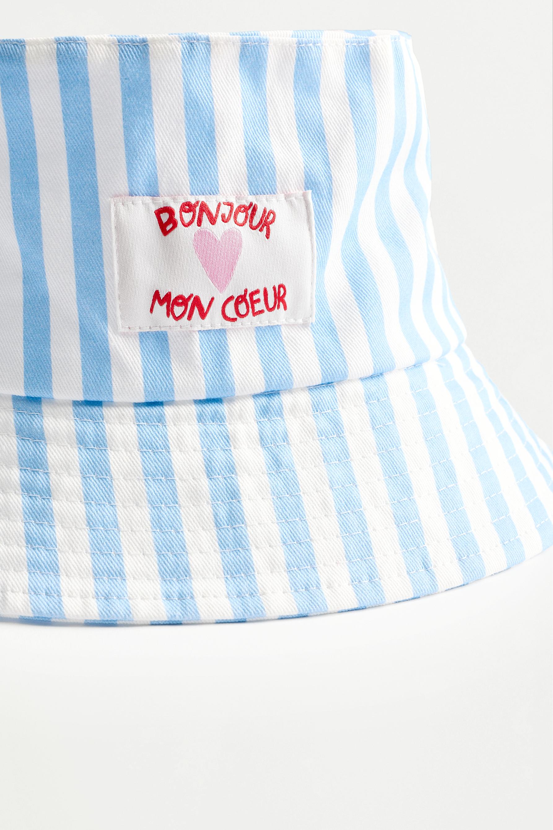 Striped bucket hat — SKY BLUE
