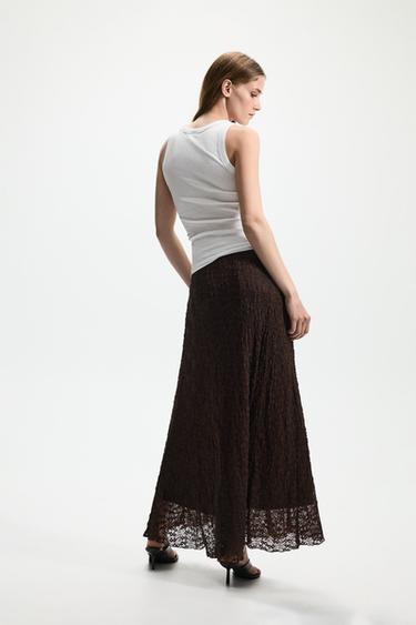 Lace midi skirt — CHOCOLATE 5